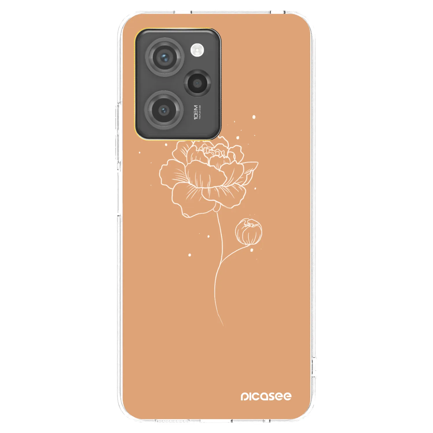 Picasee silikonowe czarne etui na Xiaomi Poco X5 Pro - Peonies