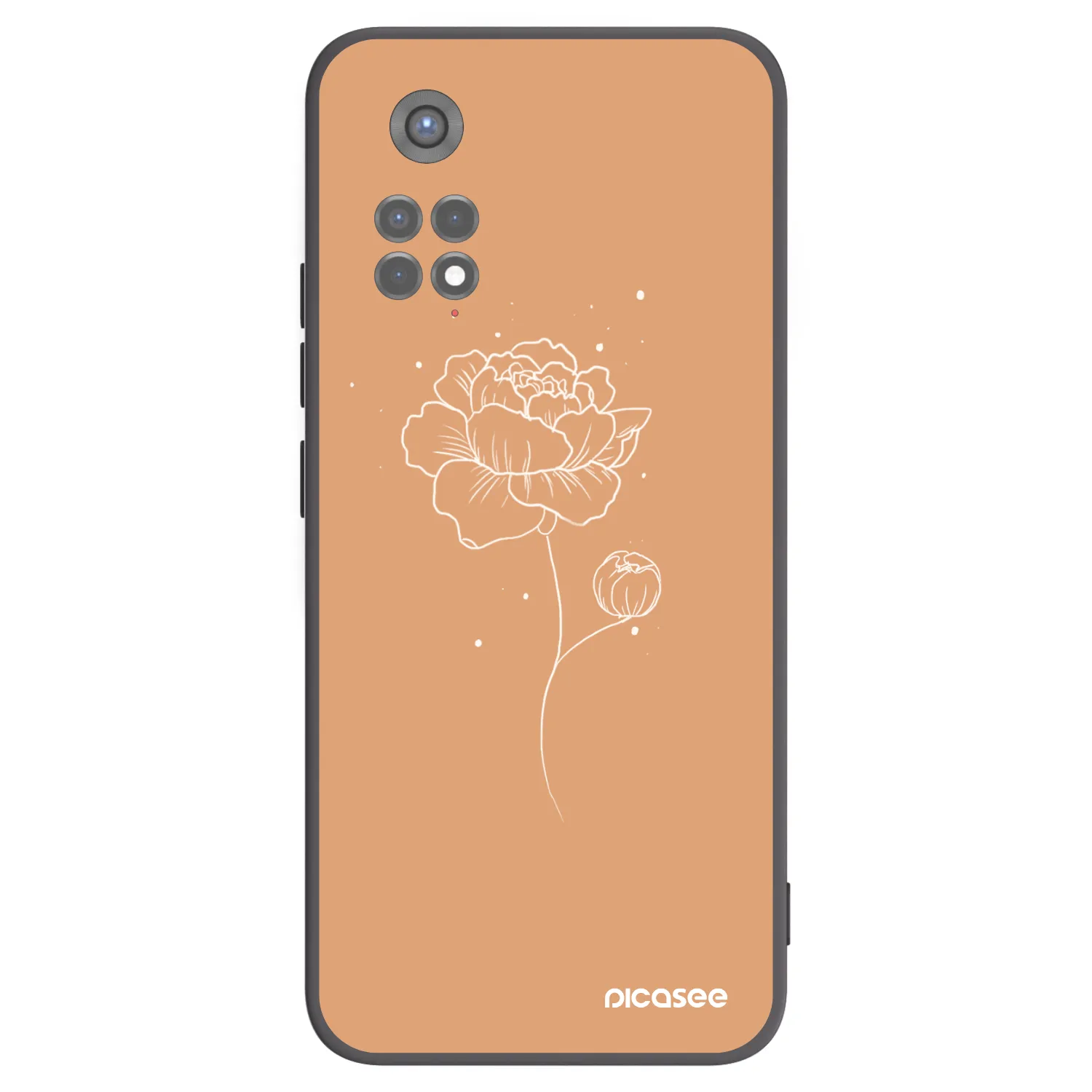 Picasee silikonowe czarne etui na Xiaomi Redmi Note 11S 5G - Peonies