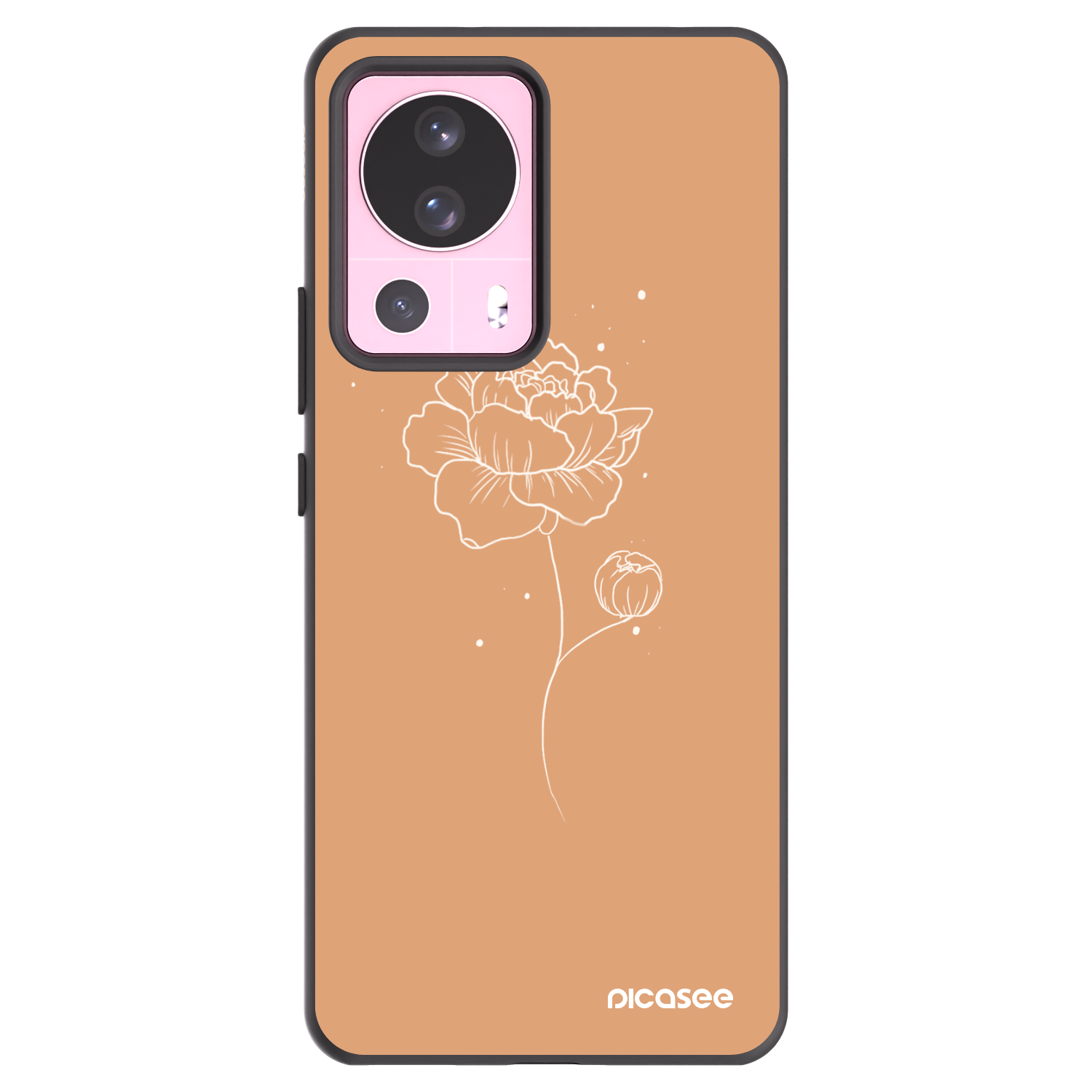 Picasee silikonowe czarne etui na Xiaomi 13 Lite - Peonies