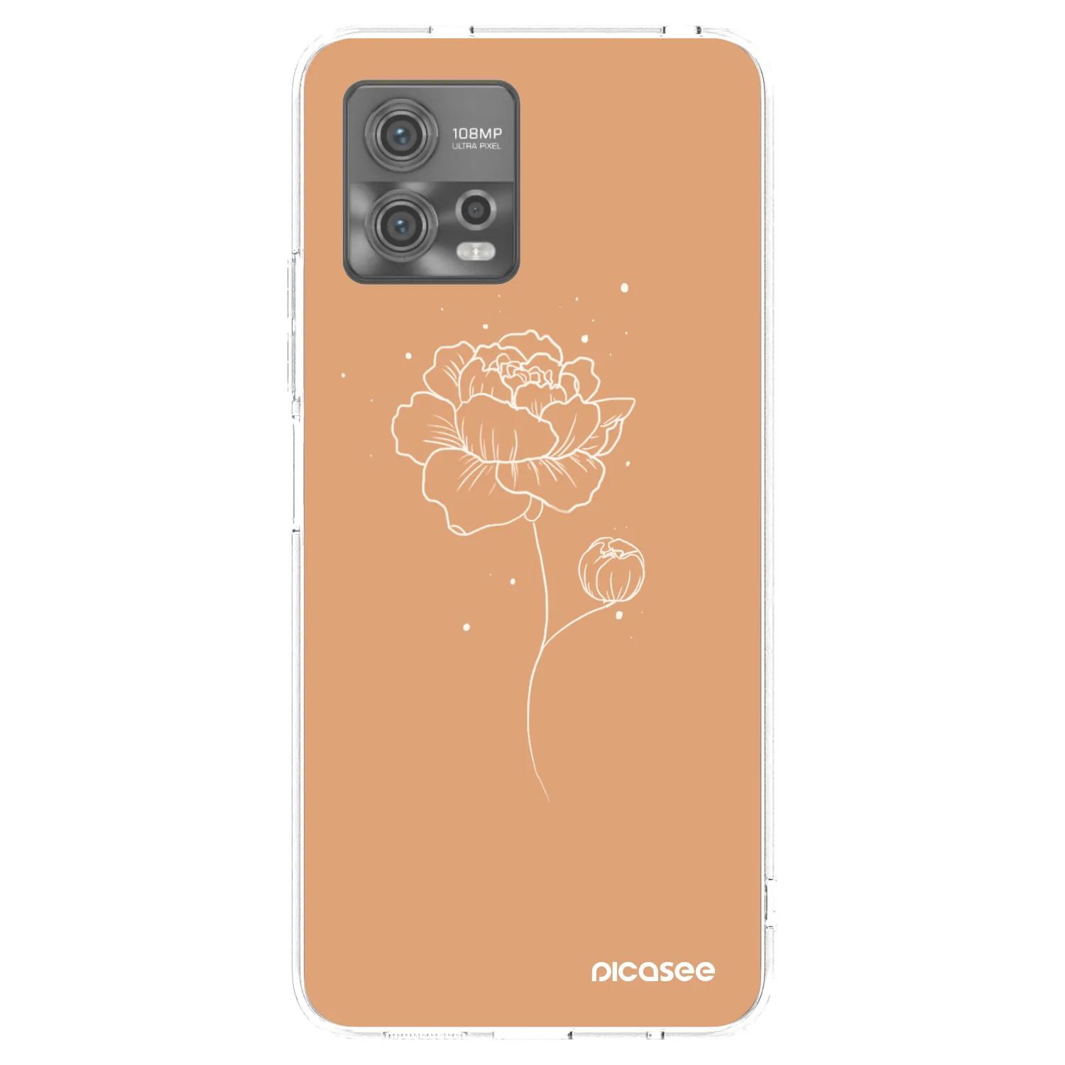 Picasee silikonowe przeźroczyste etui na Motorola Moto G72 - Peonies