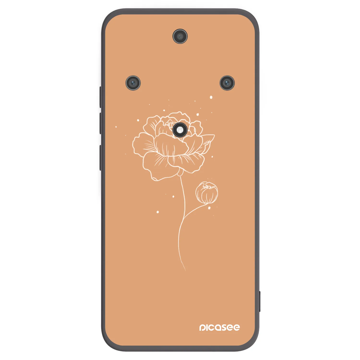 Picasee silikonowe czarne etui na Honor Magic5 Lite 5G - Peonies
