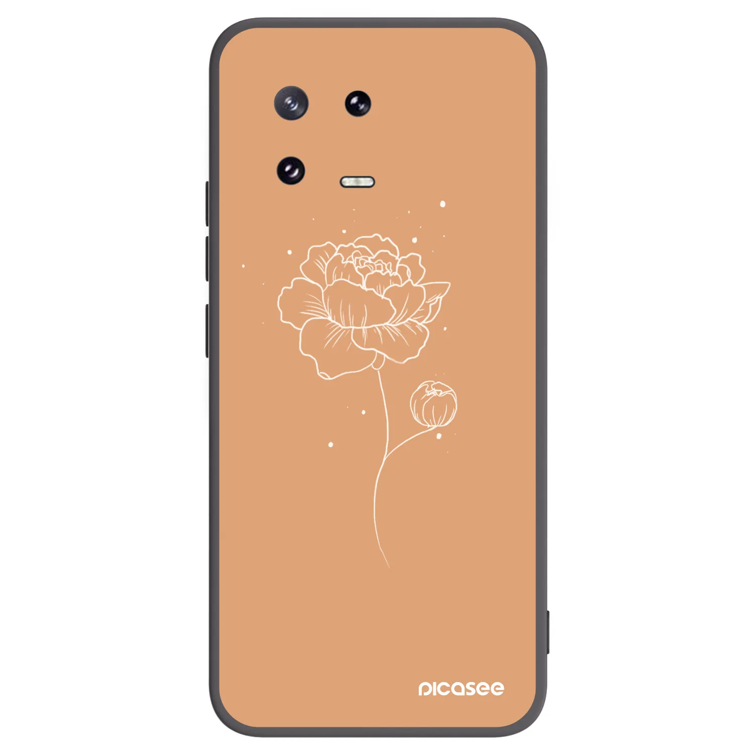Picasee silikonowe czarne etui na Xiaomi 13 Pro - Peonies