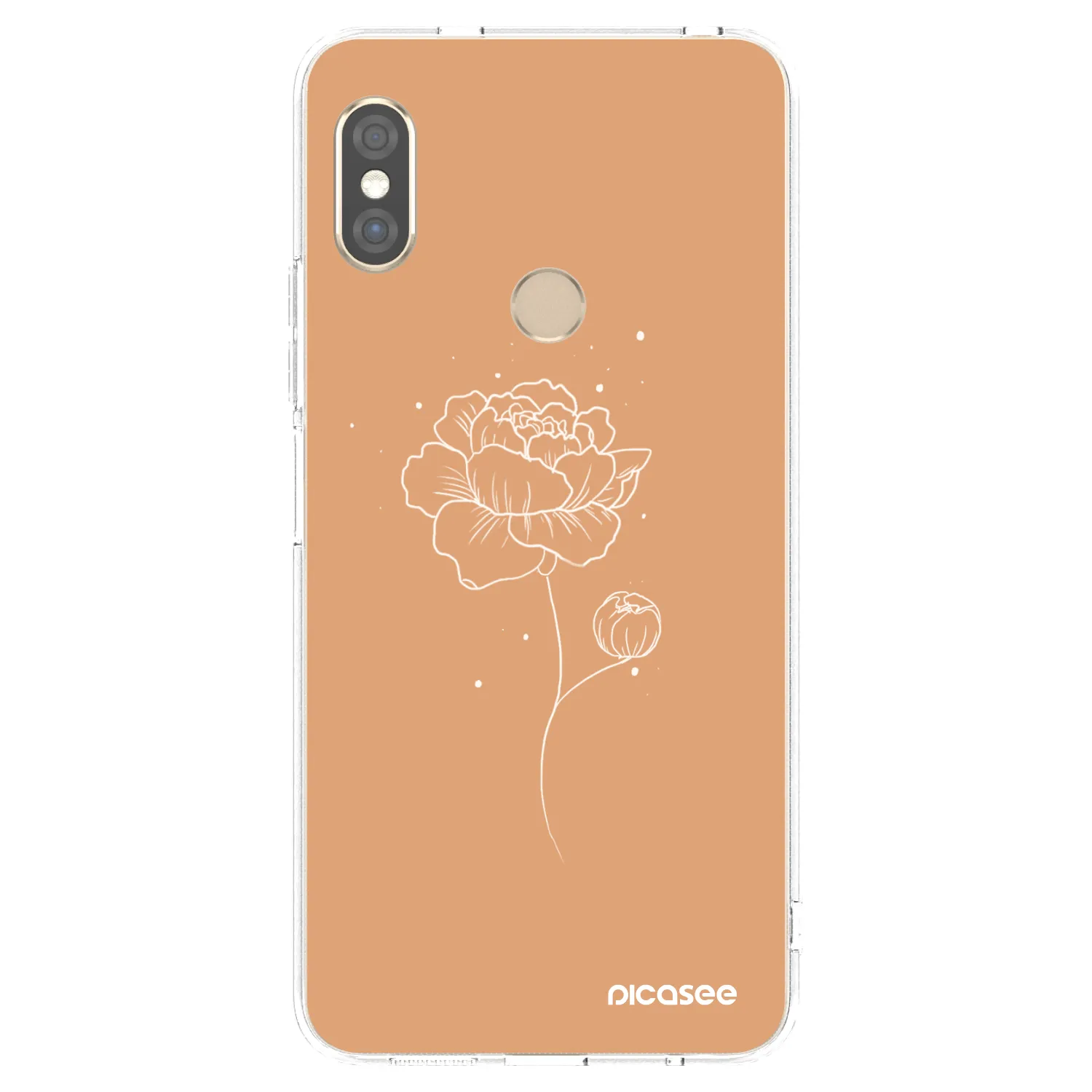 Picasee silikonowe przeźroczyste etui na Xiaomi Redmi Note 5 Global - Peonies