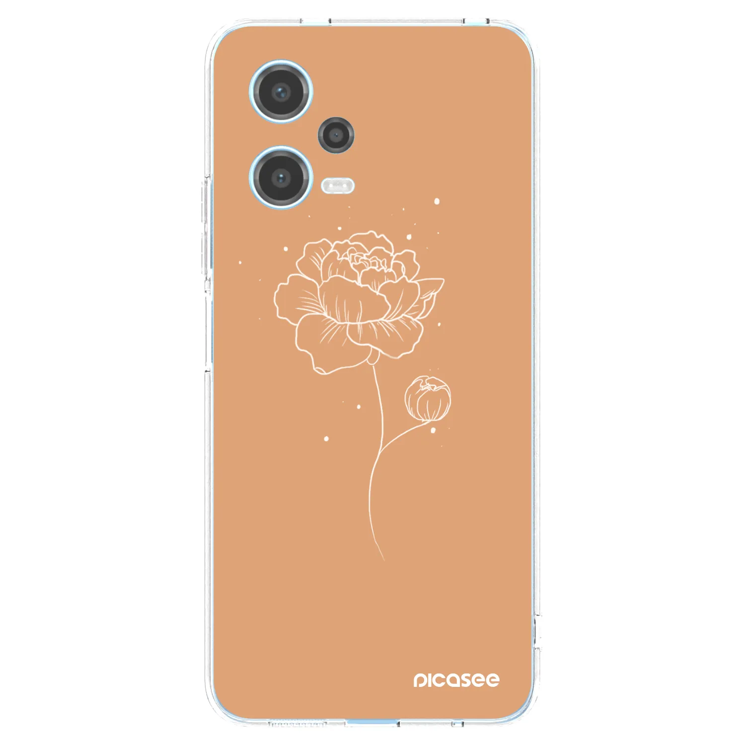 Picasee silikonowe przeźroczyste etui na Xiaomi Redmi Note 12 5G - Peonies