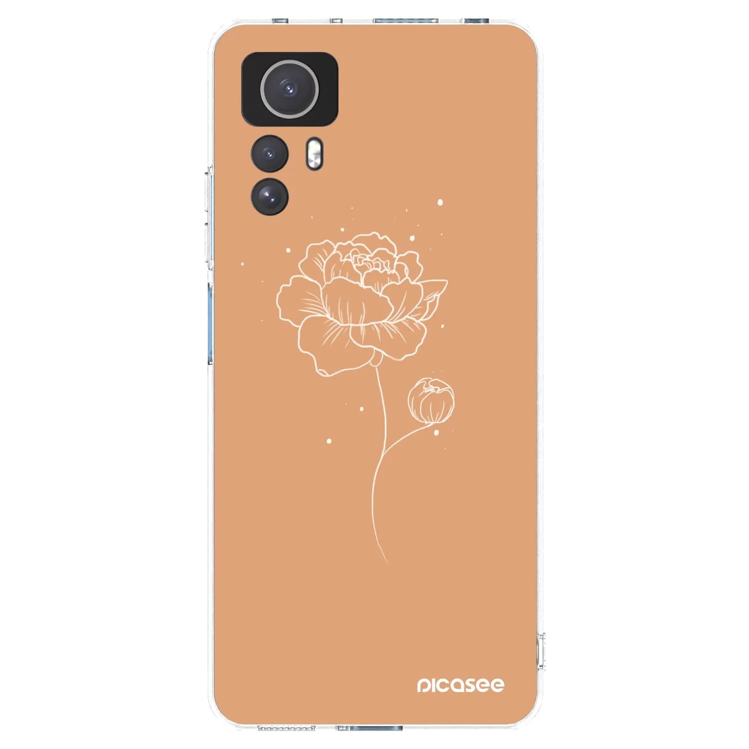 Picasee silikonowe przeźroczyste etui na Xiaomi Redmi Note 12S - Peonies