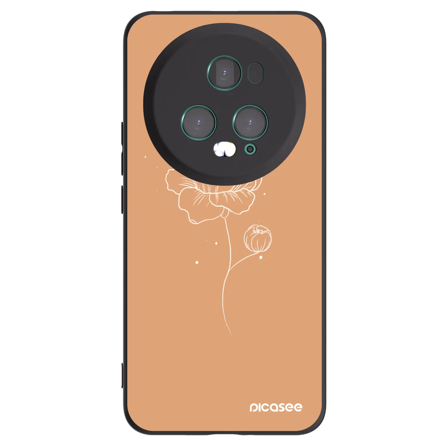 Picasee silikonowe czarne etui na Honor Magic5 Pro - Peonies