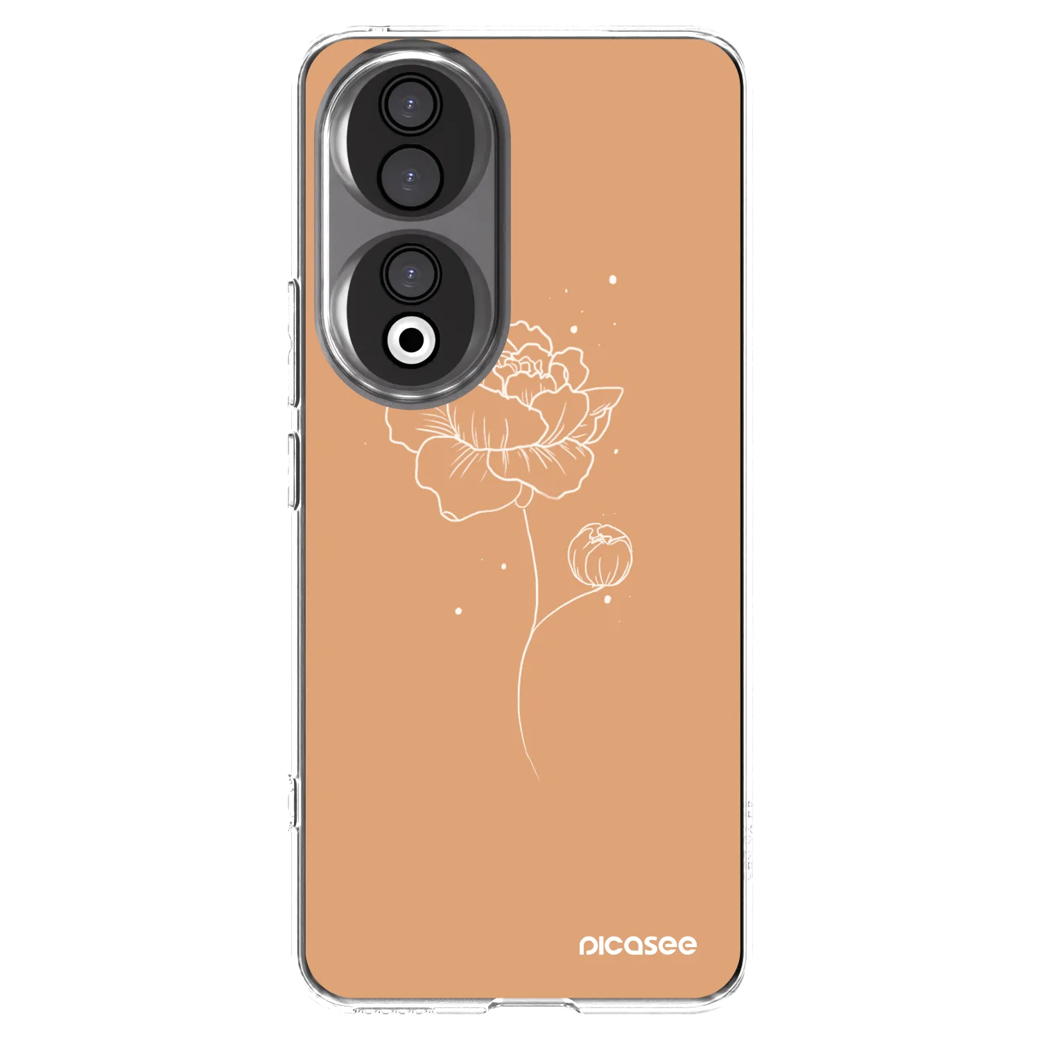 Picasee silikonowe przeźroczyste etui na Honor 90 5G - Peonies