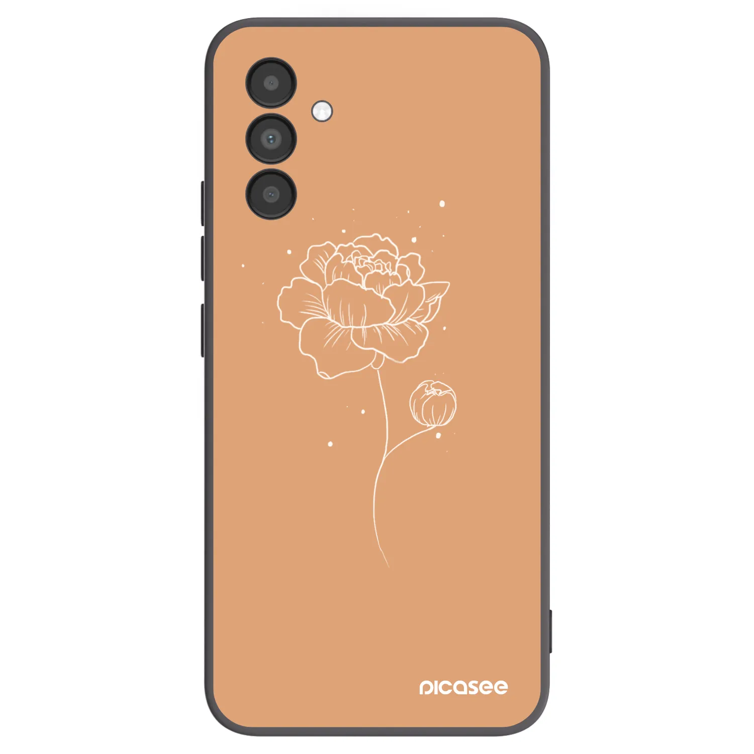 Picasee silikonowe czarne etui na Samsung Galaxy A04s A047F - Peonies