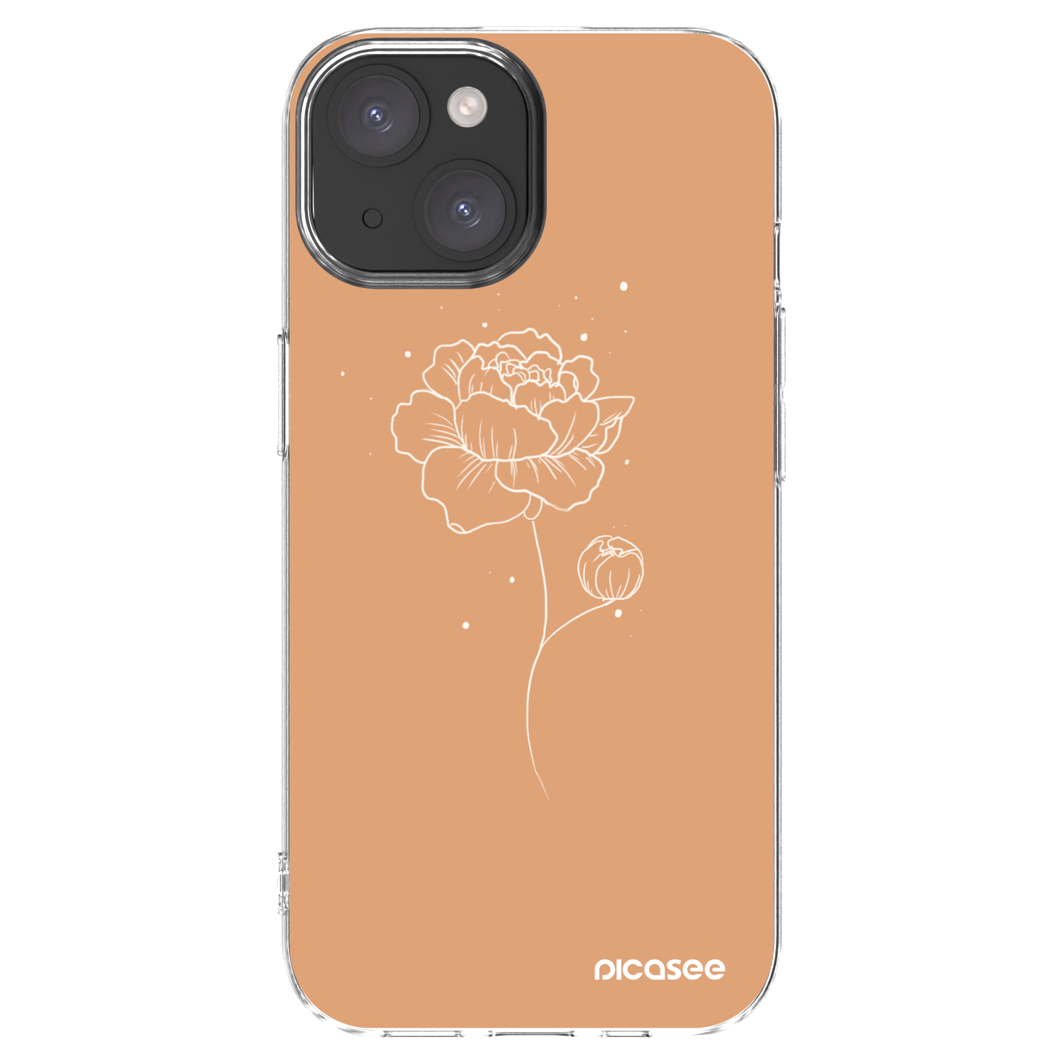 Picasee silikonowe przeźroczyste etui na Apple iPhone 15 - Peonies