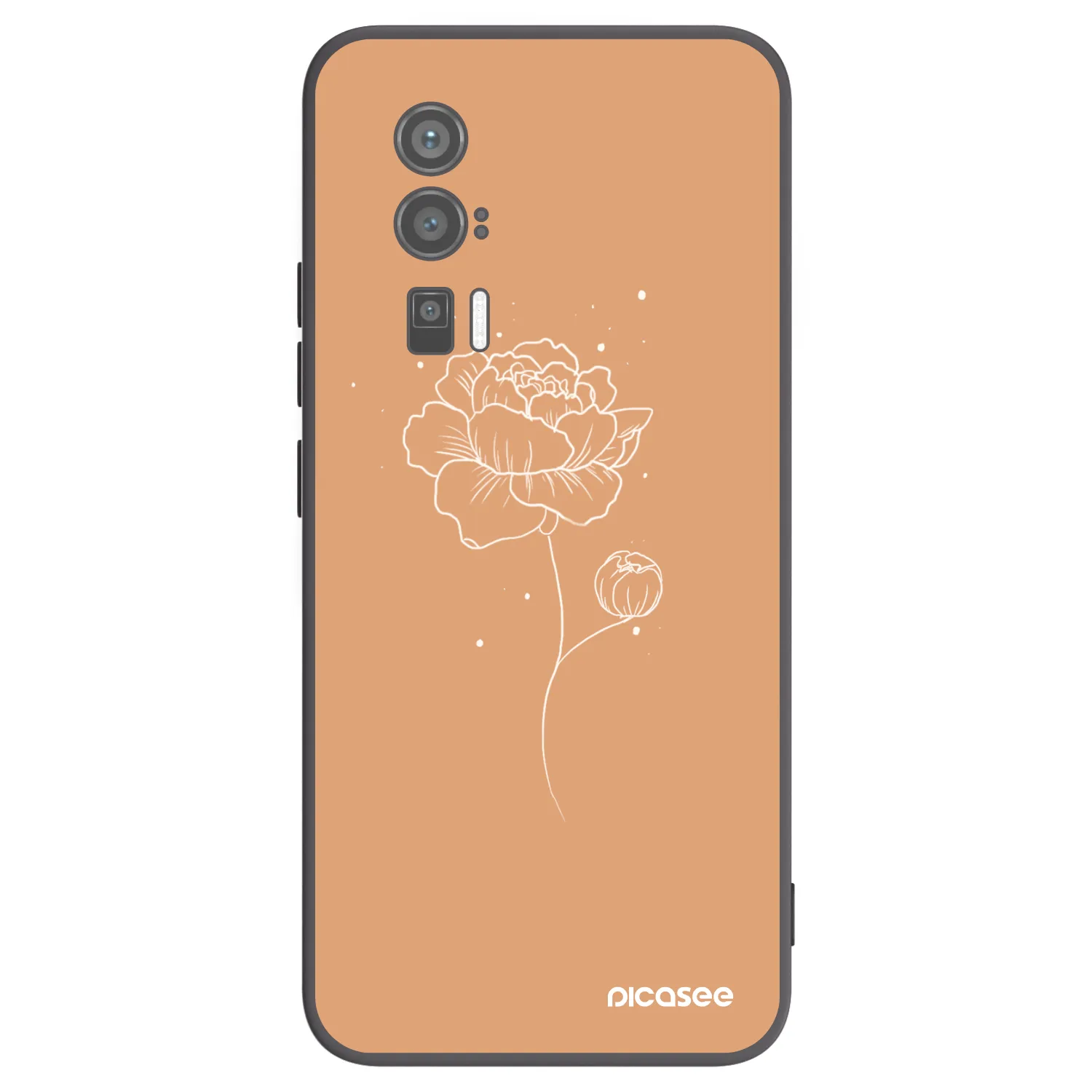 Picasee silikonowe czarne etui na Xiaomi Poco F5 Pro 5G - Peonies