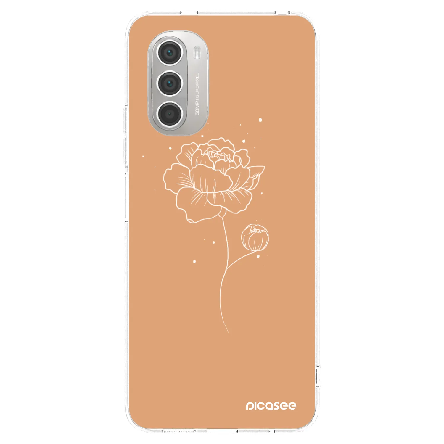 Picasee silikonowe przeźroczyste etui na Motorola Moto G51 - Peonies