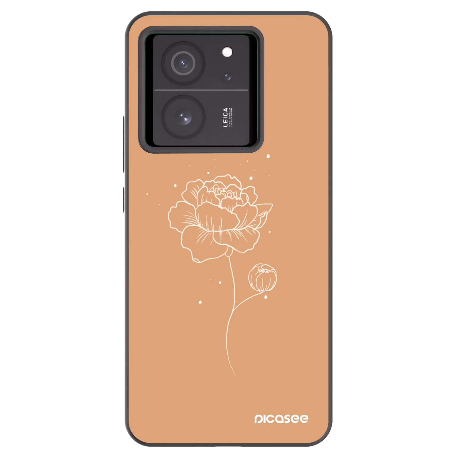 Picasee silikonowe czarne etui na Xiaomi 13T Pro - Peonies