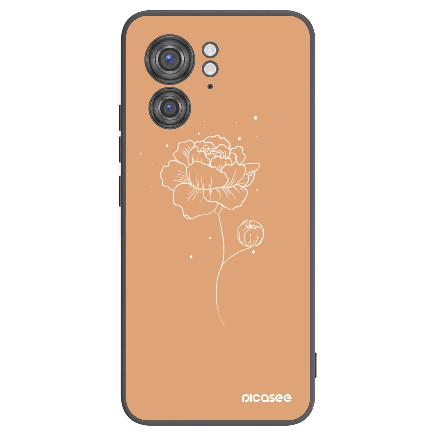 Picasee silikonowe czarne etui na Motorola Edge 40 - Peonies