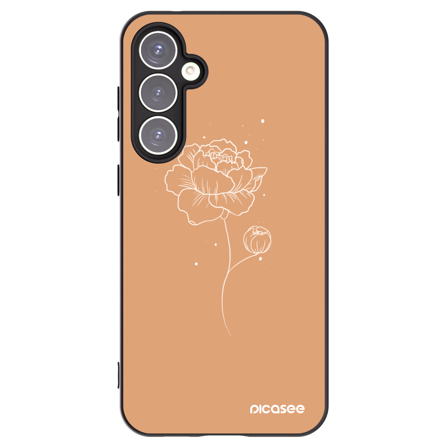 Picasee silikonowe czarne etui na Samsung Galaxy S23 FE S711B - Peonies