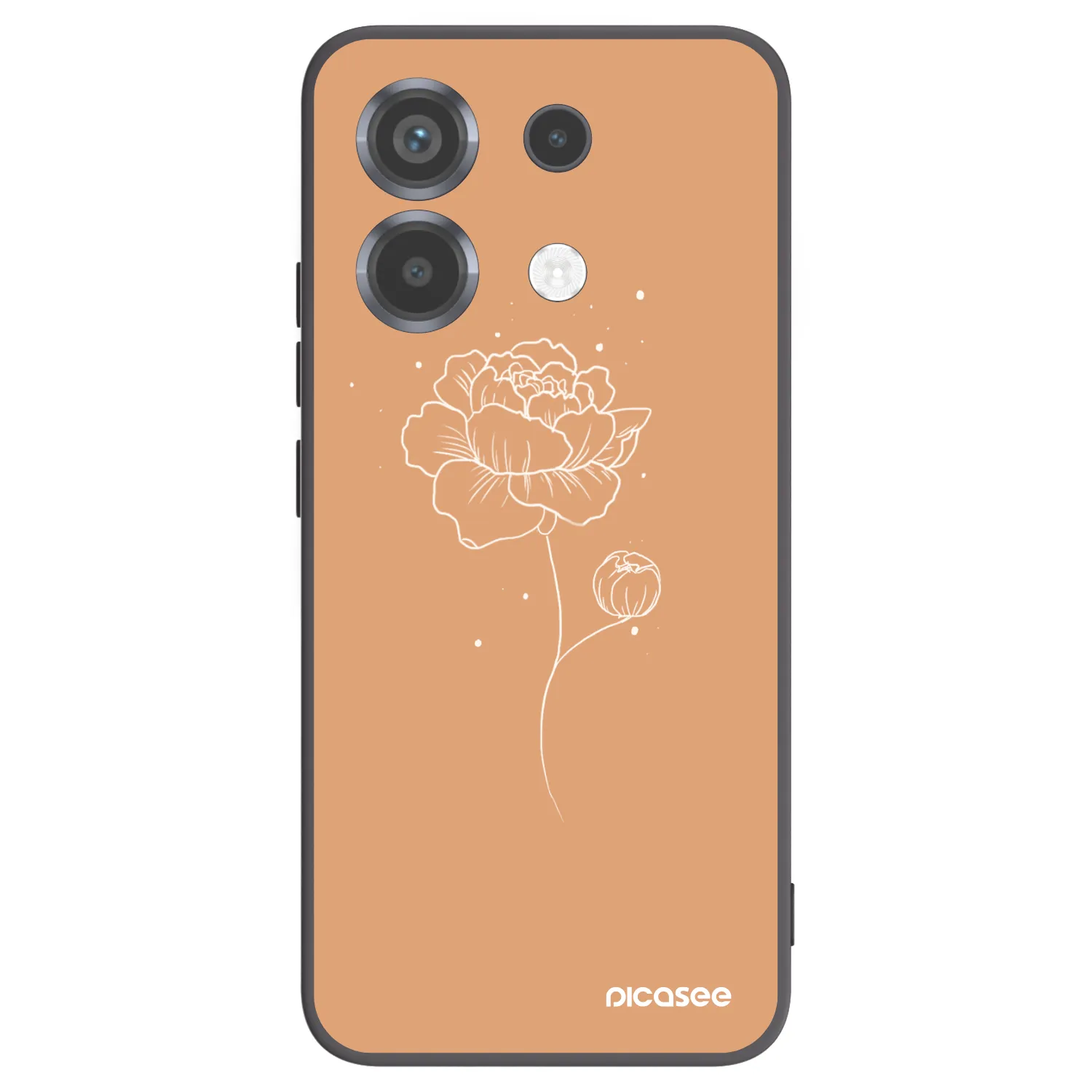 Picasee silikonowe czarne etui na Xiaomi Poco X6 - Peonies