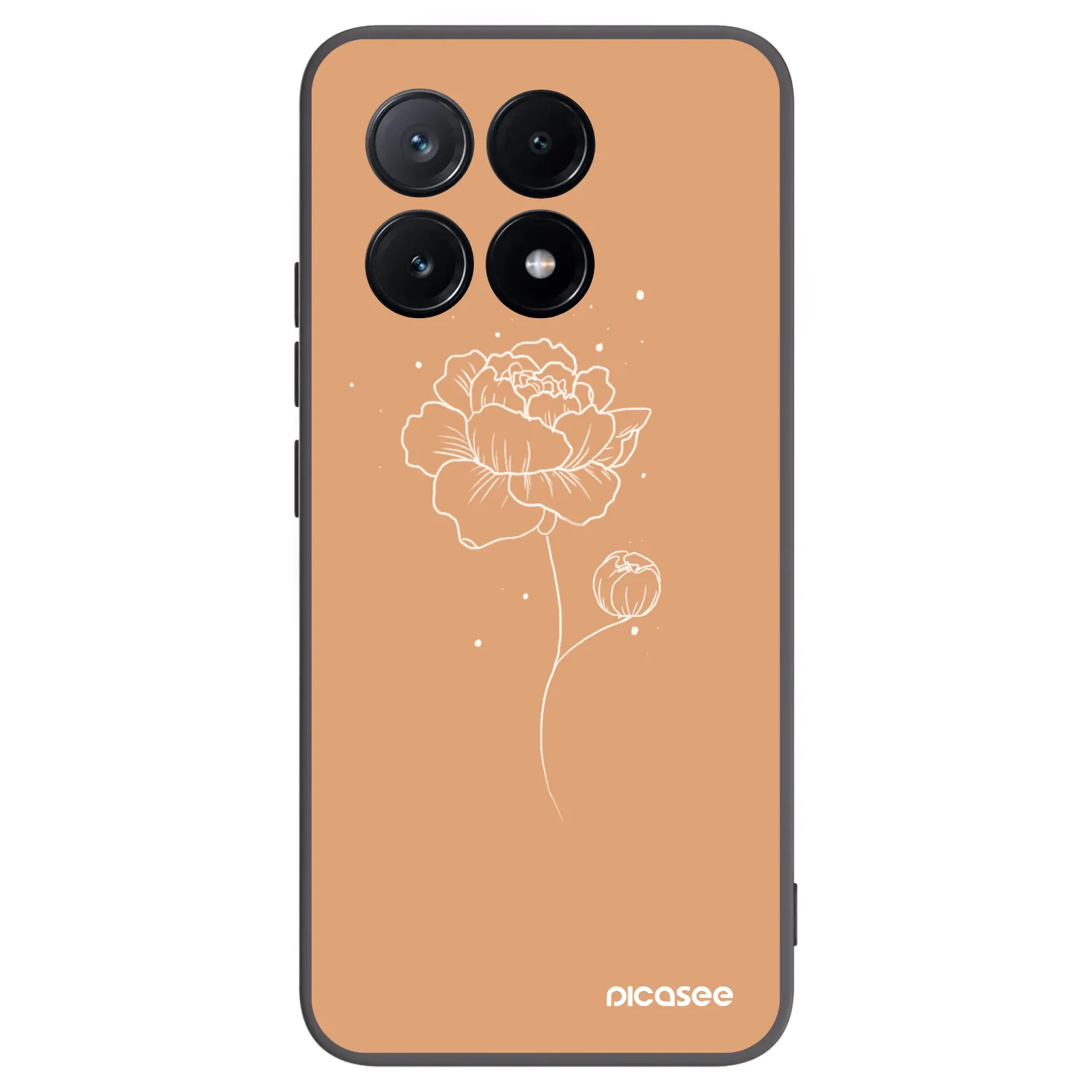 Picasee silikonowe czarne etui na Xiaomi Poco X6 Pro - Peonies