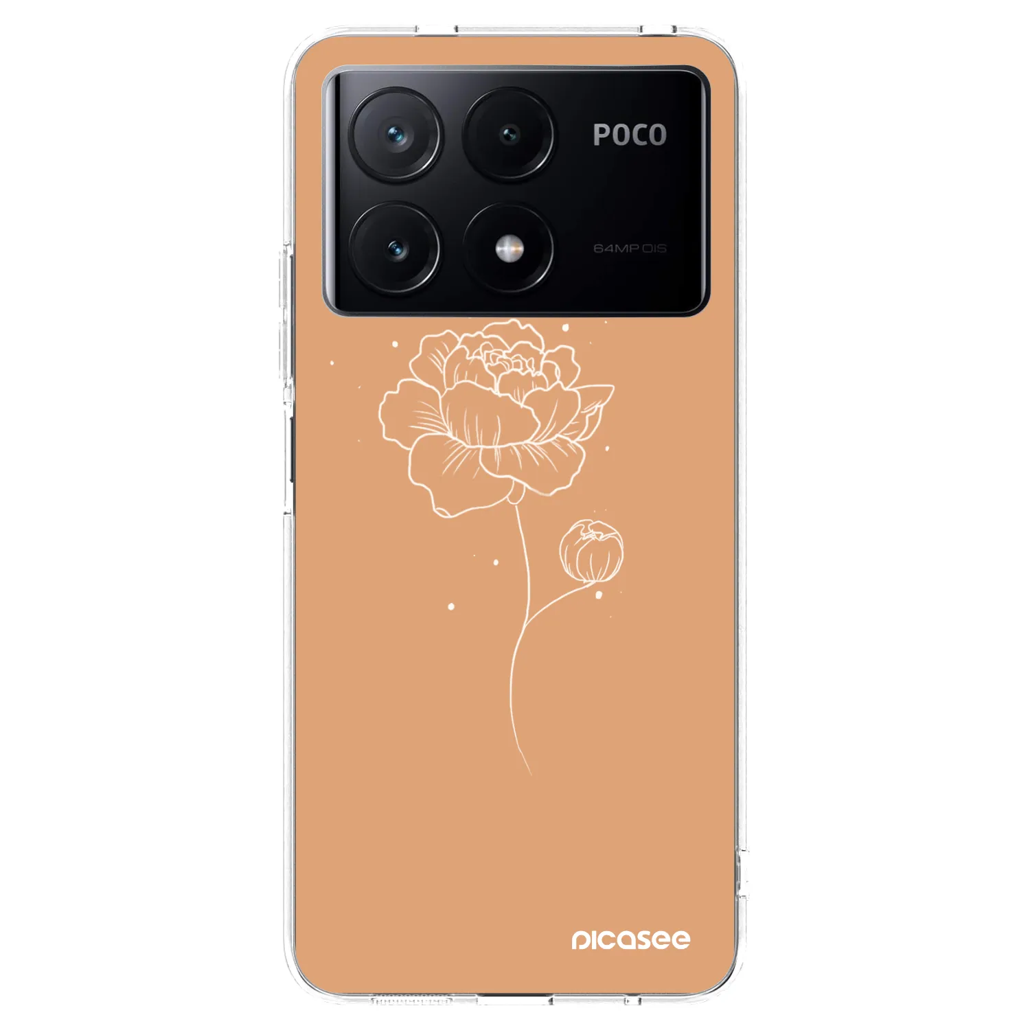 Picasee silikonowe przeźroczyste etui na Xiaomi Poco X6 Pro - Peonies