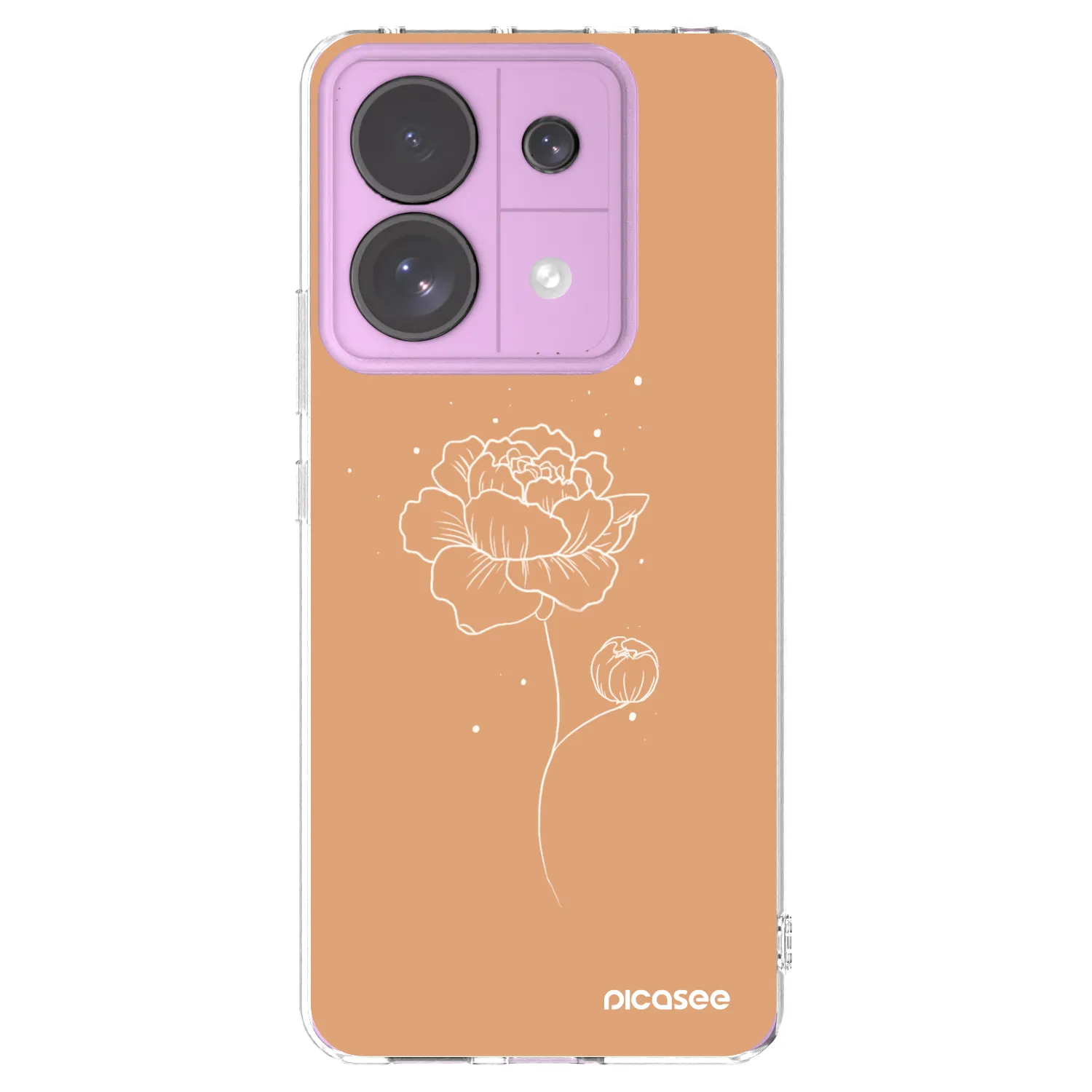 Picasee silikonowe przeźroczyste etui na Xiaomi Redmi Note 13 Pro 5G - Peonies