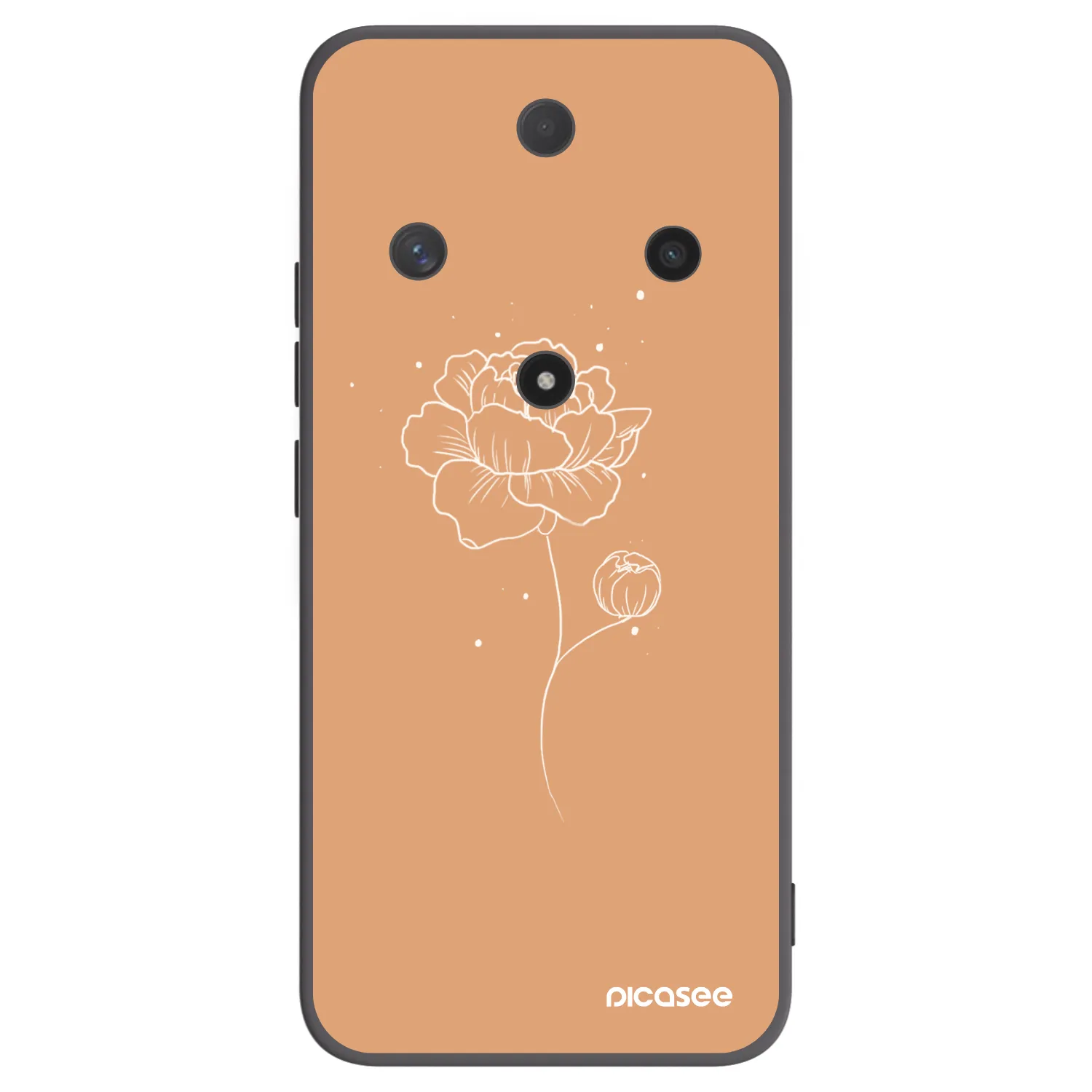 Picasee silikonowe czarne etui na Honor Magic6 Lite 5G - Peonies