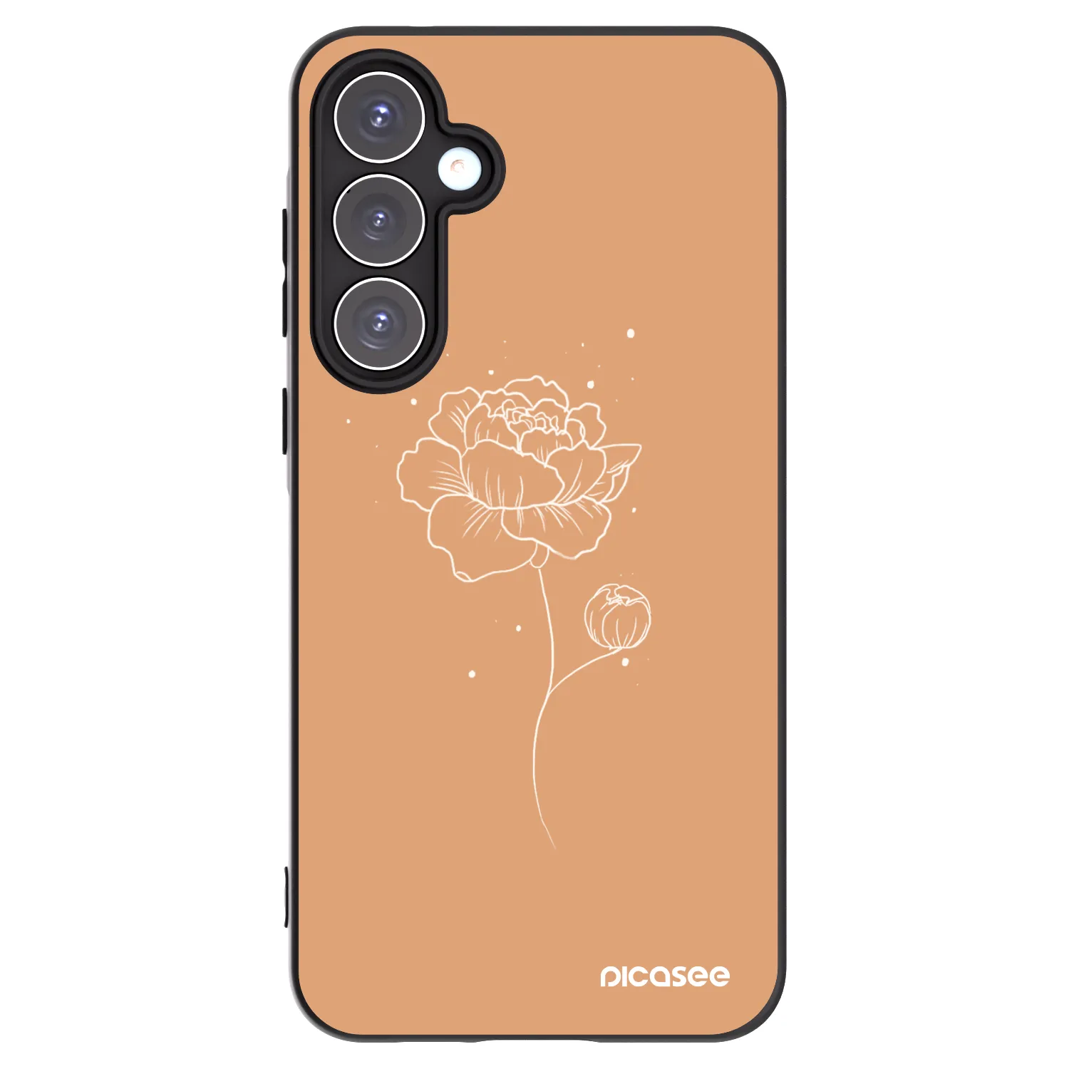 Picasee silikonowe czarne etui na Samsung Galaxy A55 5G A556B - Peonies