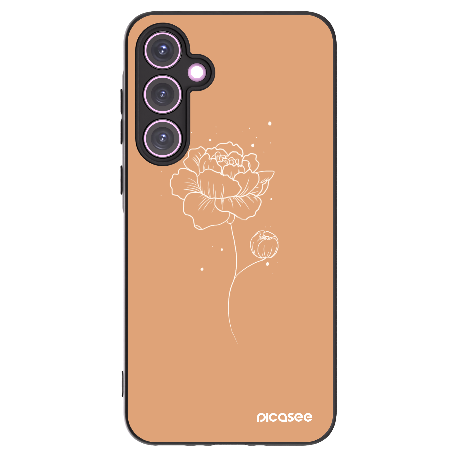 Picasee silikonowe czarne etui na Samsung Galaxy A35 5G A356B - Peonies