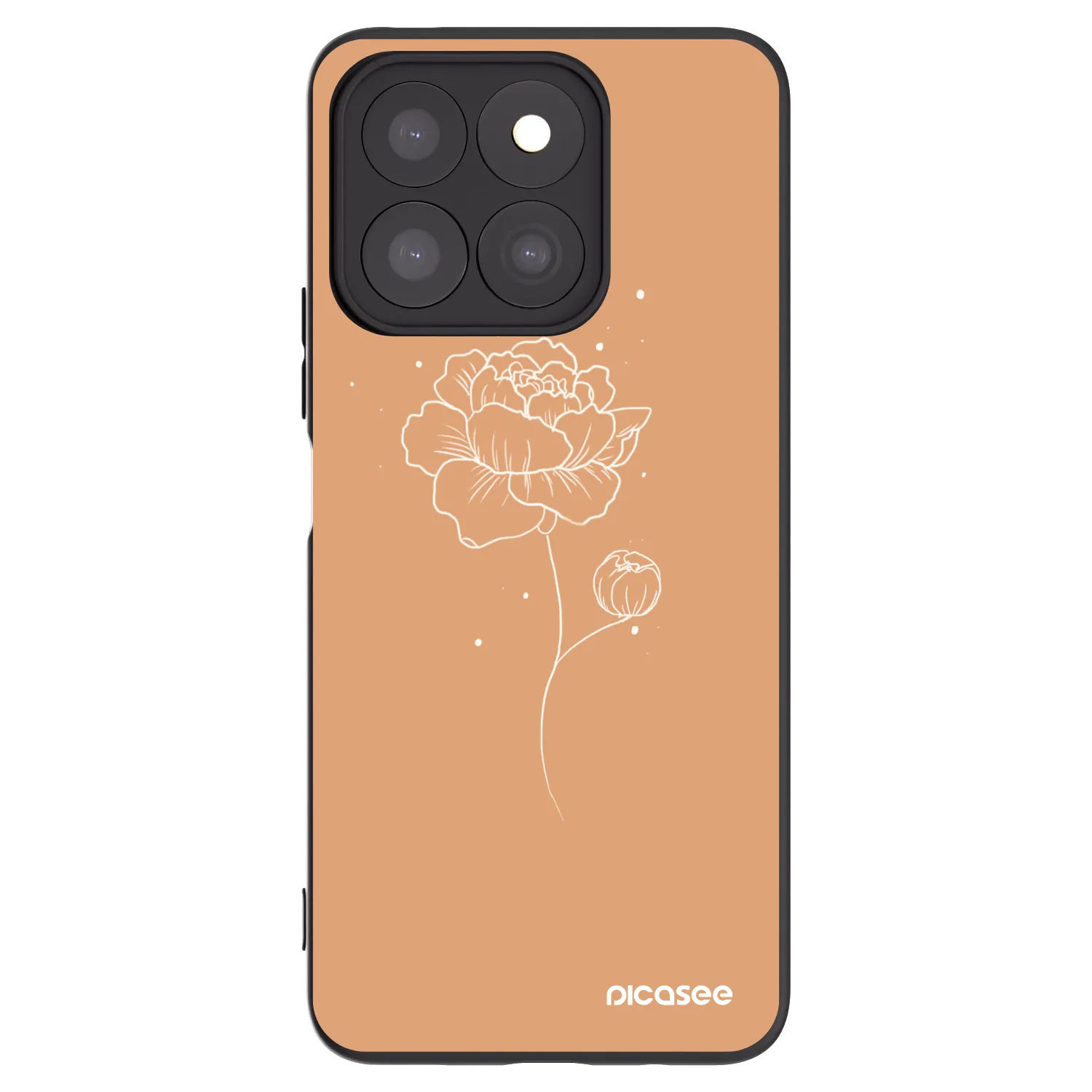 Picasee silikonowe czarne etui na Honor X8b - Peonies