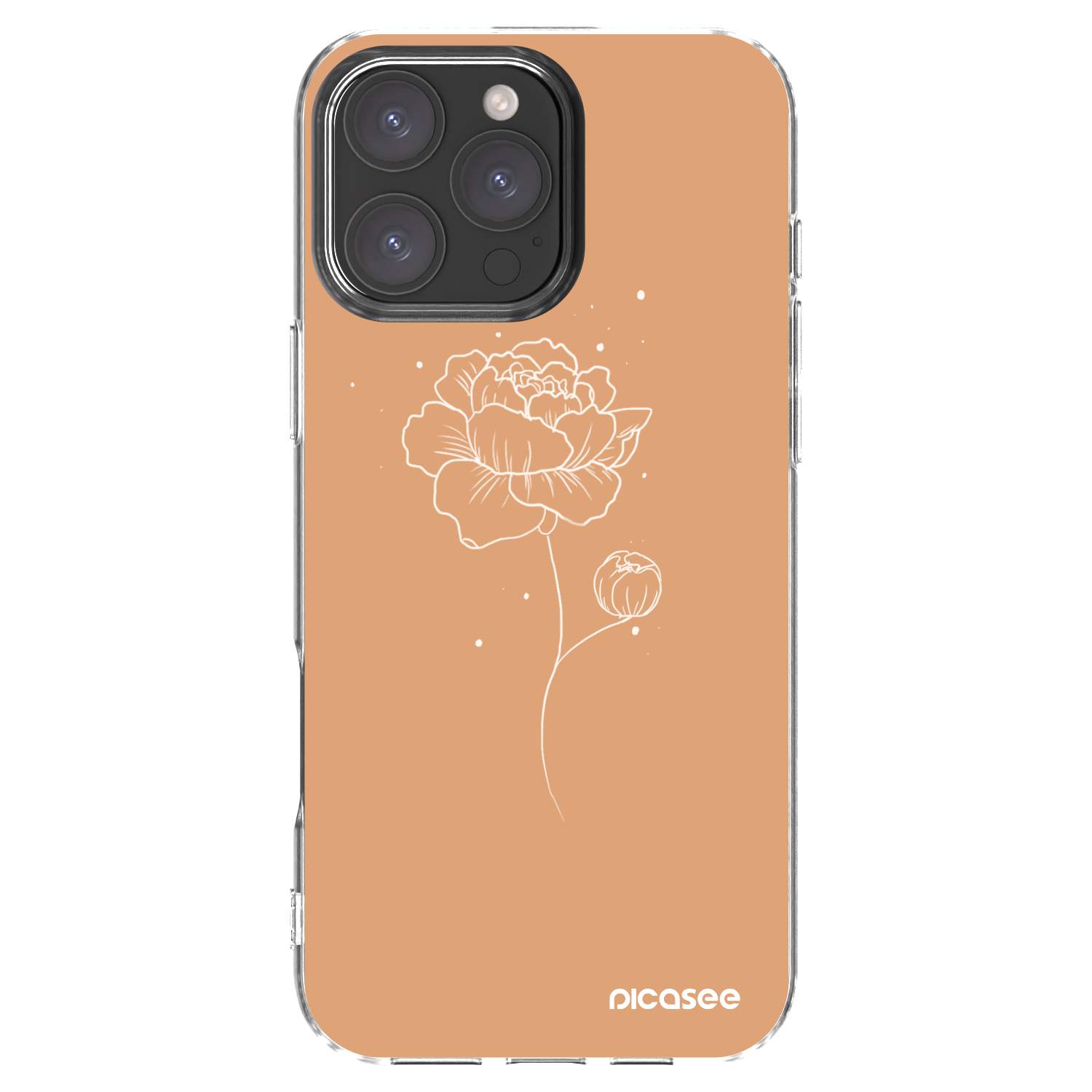 Picasee silikonowe przeźroczyste etui na Apple iPhone 16 Pro Max - Peonies