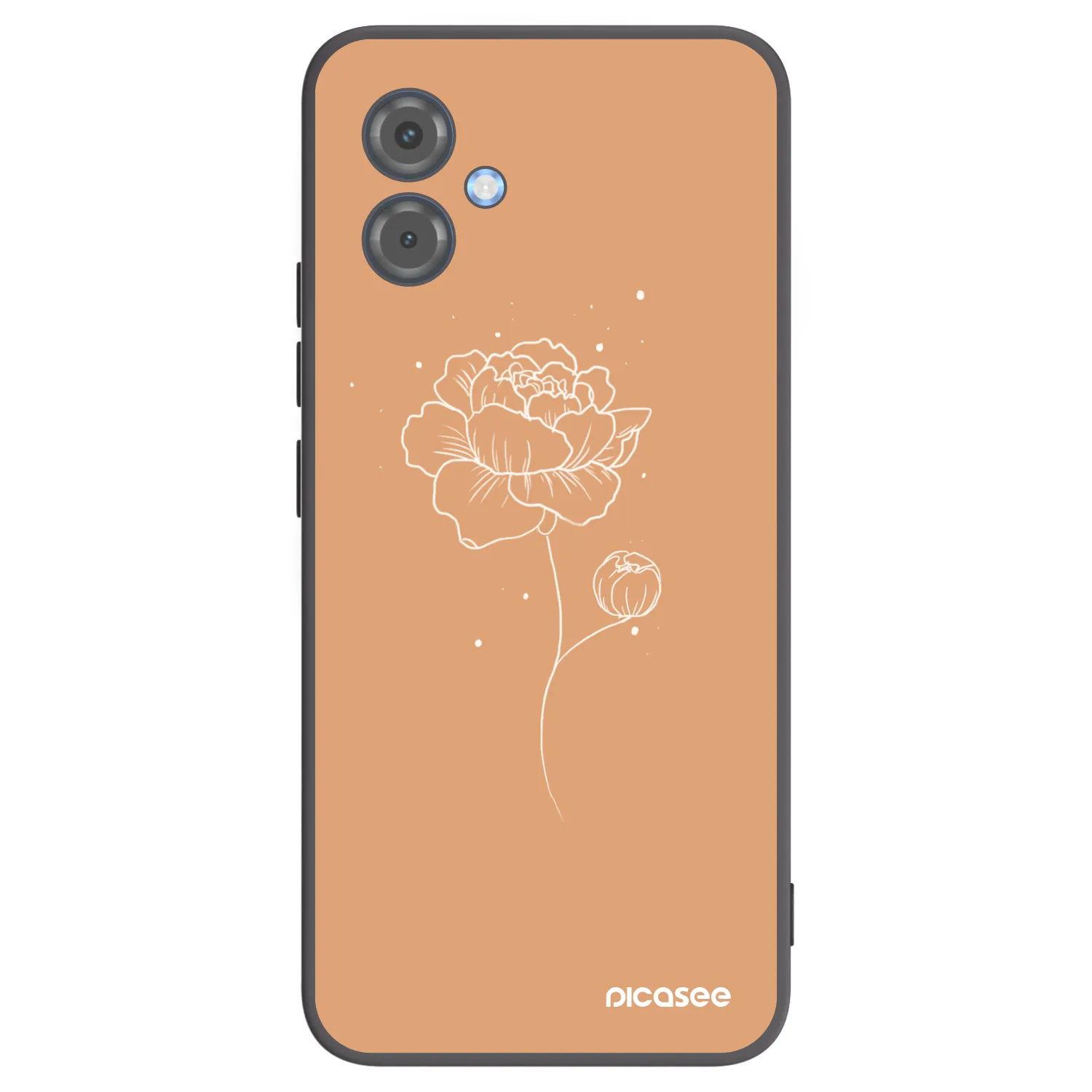 Picasee silikonowe czarne etui na Motorola Moto G14 - Peonies