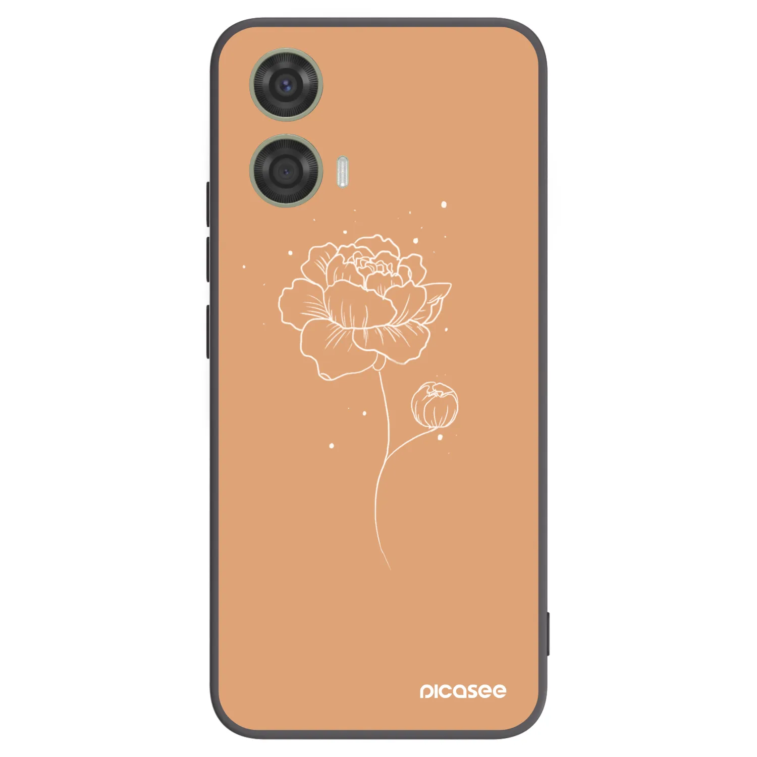 Picasee silikonowe czarne etui na Motorola Moto G24 - Peonies