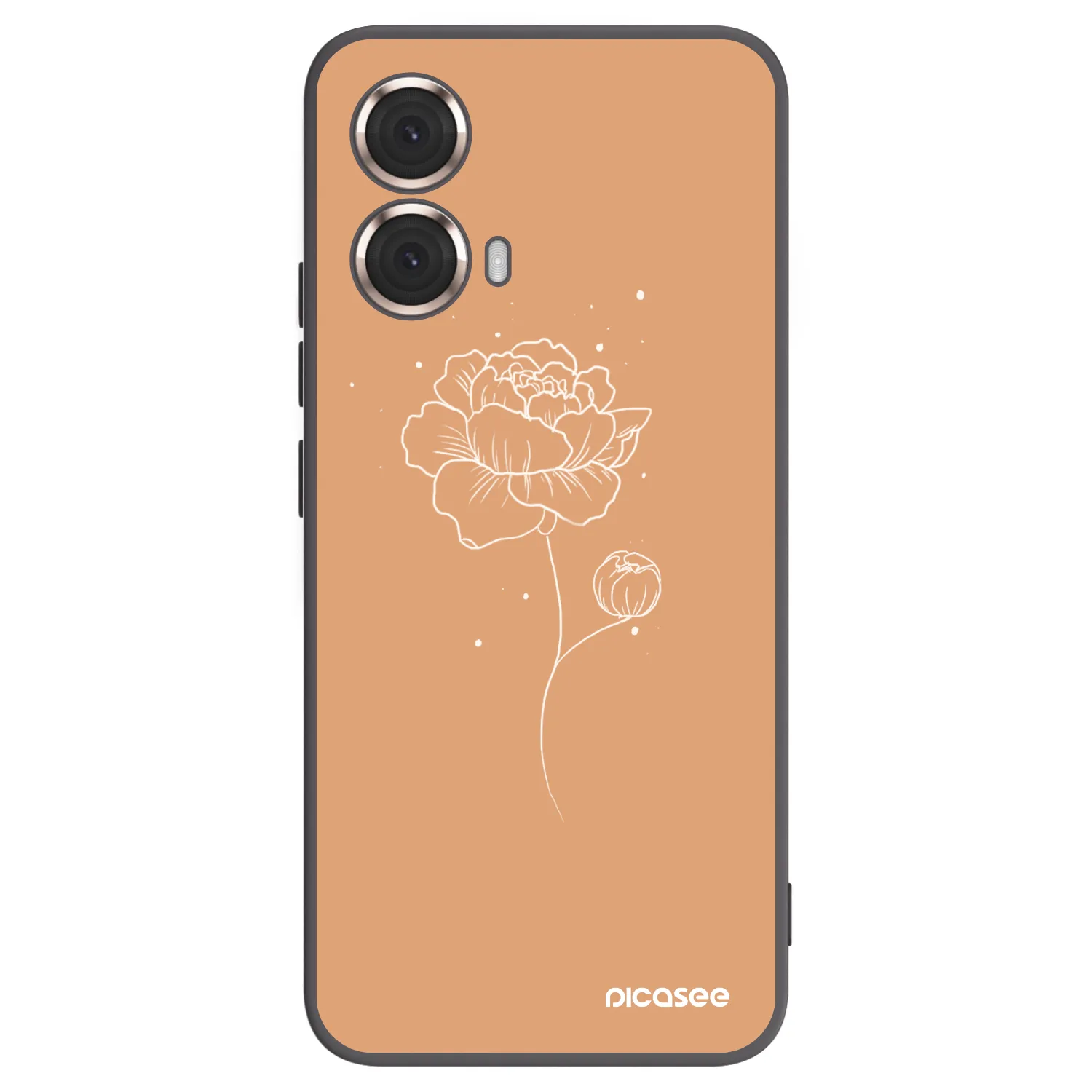 Picasee silikonowe czarne etui na Motorola Moto G85 - Peonies