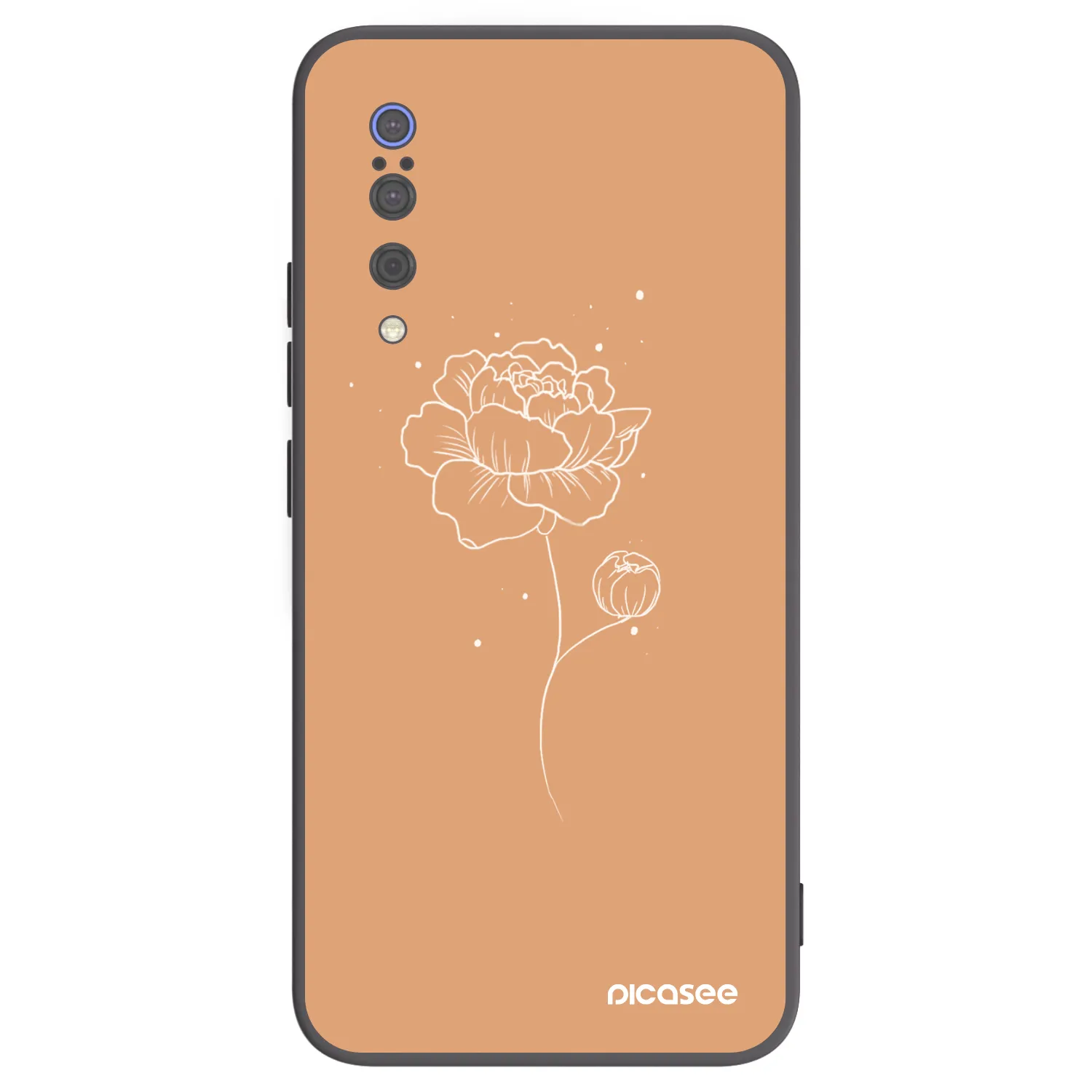 Picasee silikonowe czarne etui na Xiaomi Mi 9 - Peonies