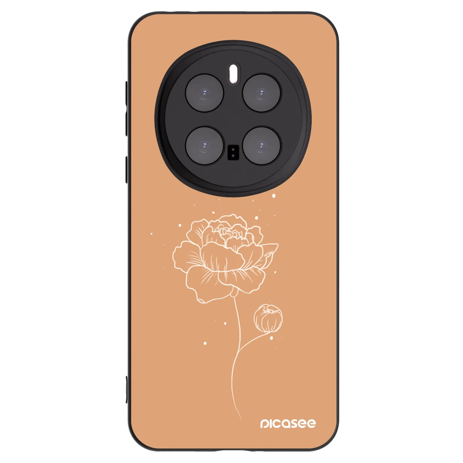 Picasee silikonowe czarne etui na Honor Magic7 Pro 5G - Peonies