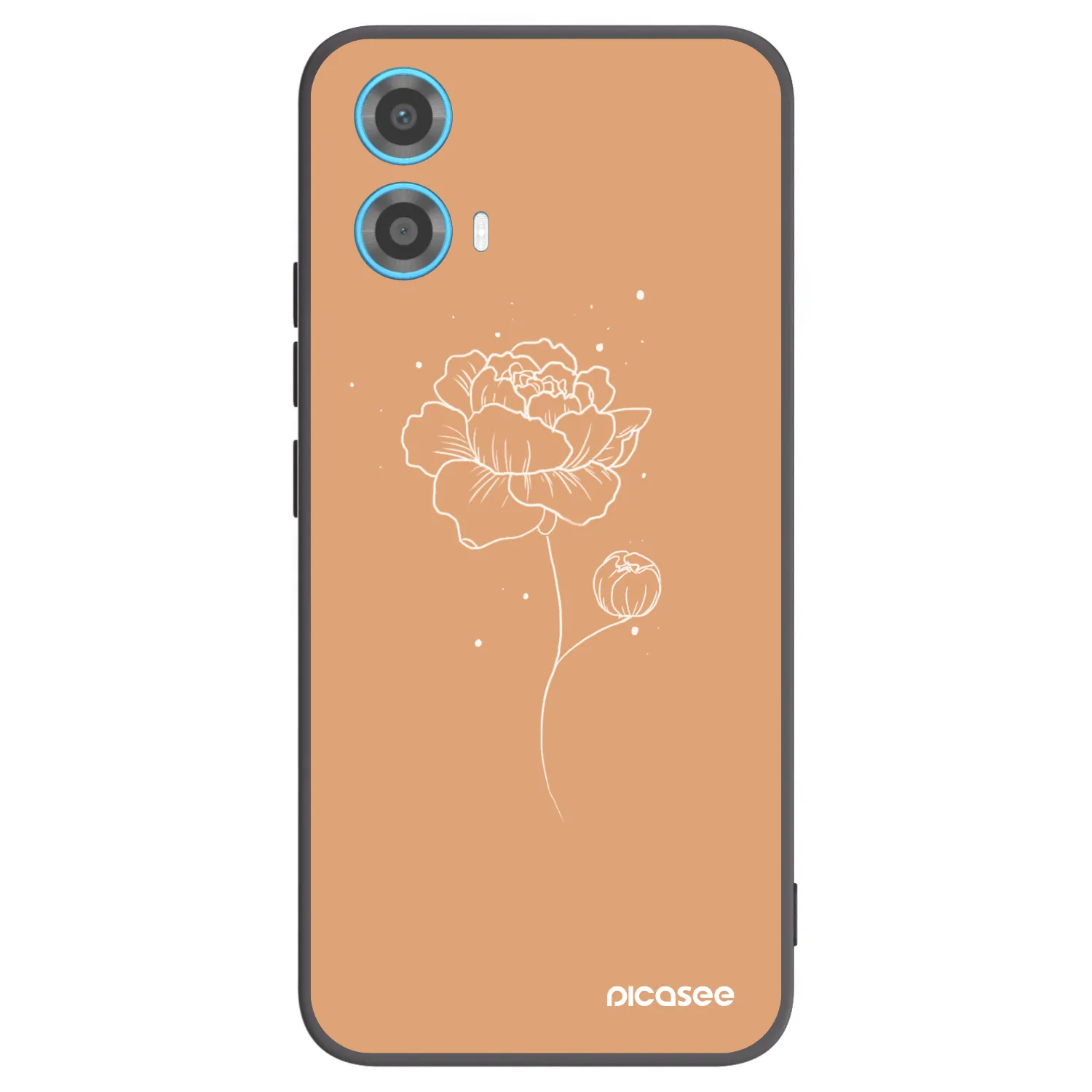Picasee silikonowe czarne etui na Motorola Moto G34 5G - Peonies