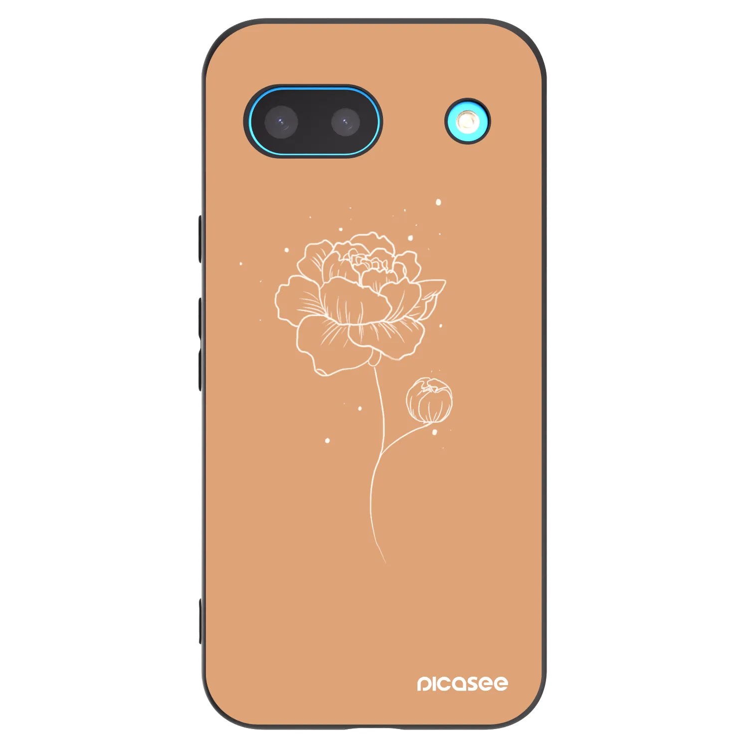 Picasee silikonowe czarne etui na Google Pixel 8a - Peonies