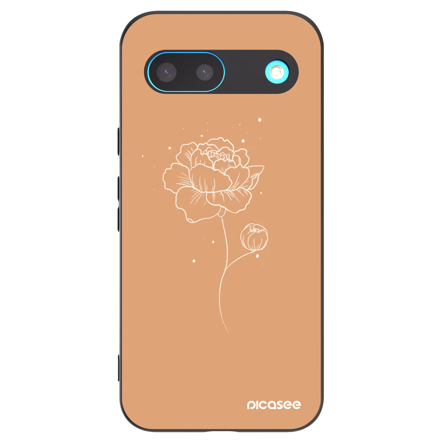 Picasee silikonowe czarne etui na Google Pixel 8 - Peonies