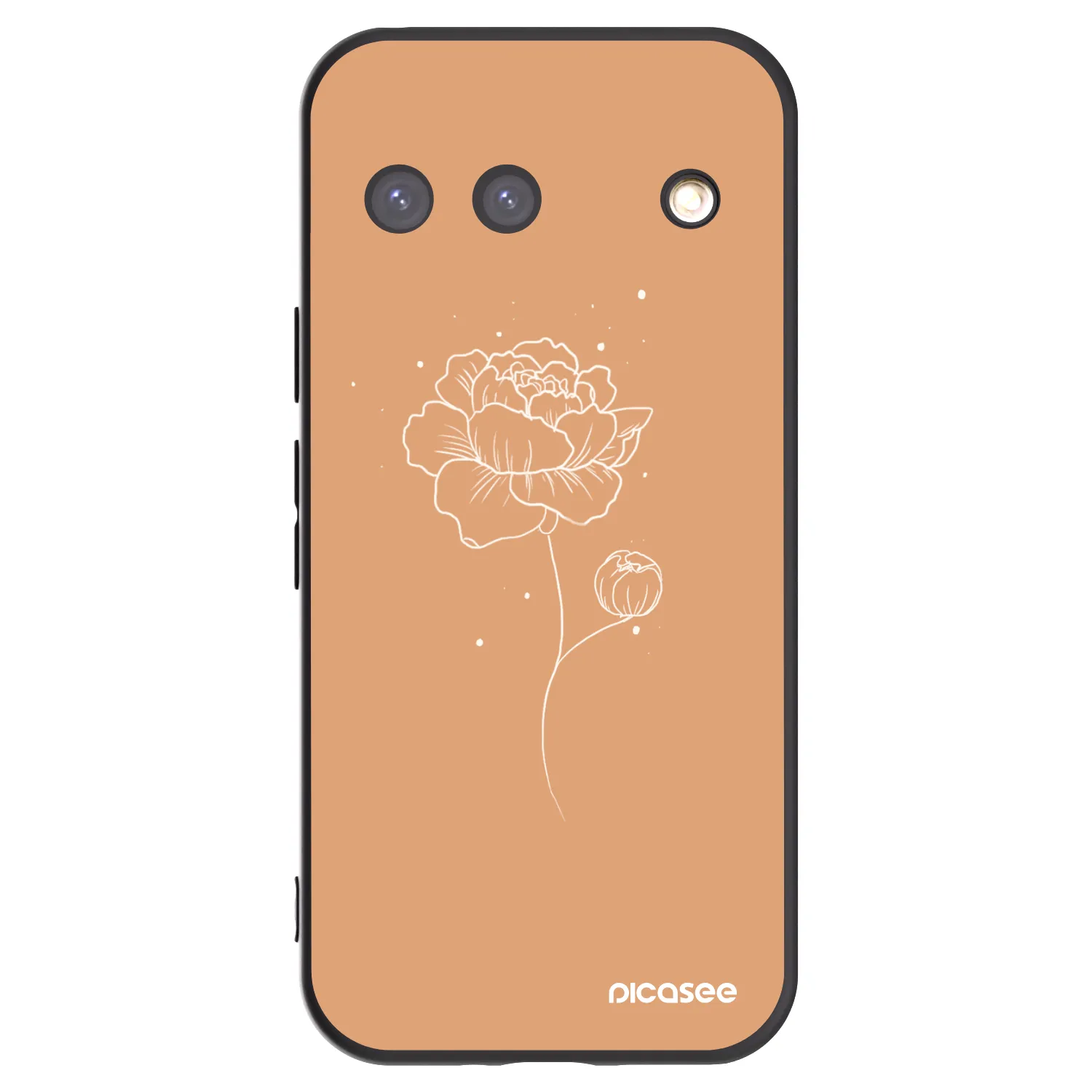 Picasee silikonowe czarne etui na Google Pixel 9 - Peonies