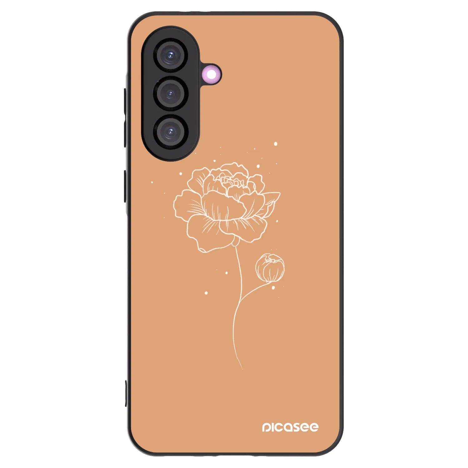 Picasee silikonowe czarne etui na Samsung Galaxy A36 5G - Peonies