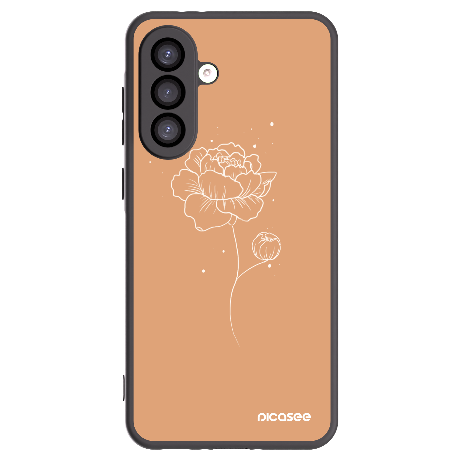 Picasee silikonowe czarne etui na Samsung Galaxy A26 5G A266B - Peonies