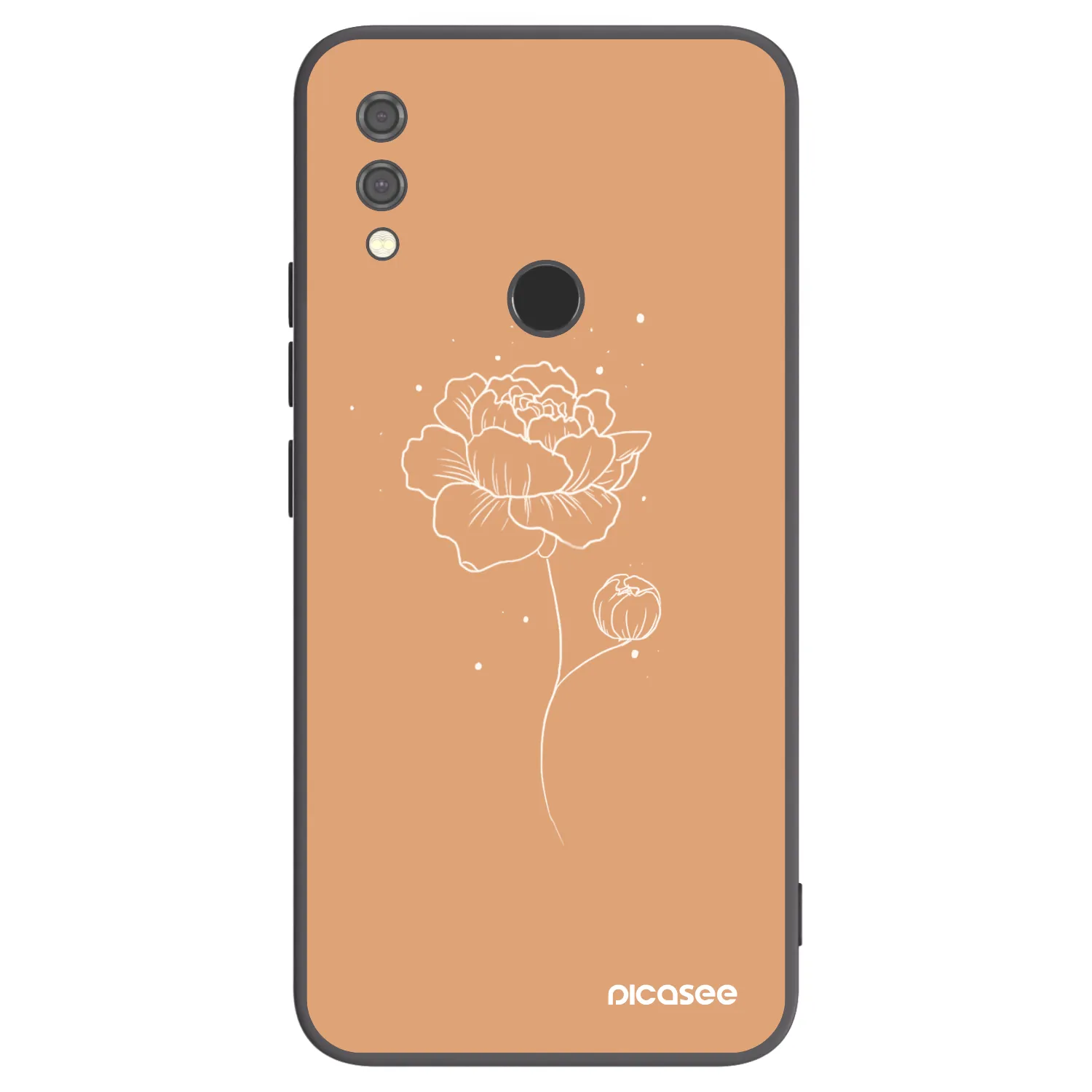 Picasee silikonowe czarne etui na Xiaomi Redmi Note 7 - Peonies