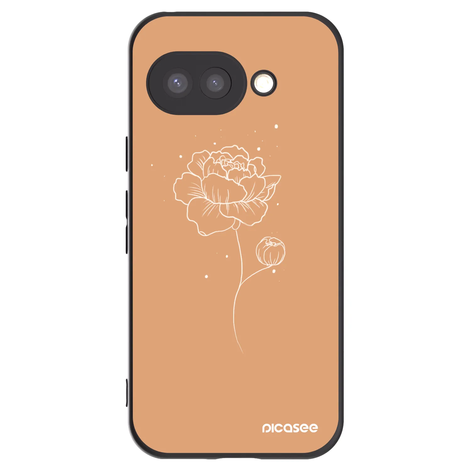 Picasee silikonowe czarne etui na Google Pixel 9a - Peonies