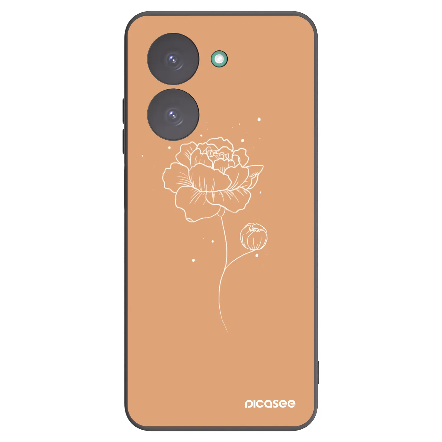 Picasee silikonowe czarne etui na Xiaomi Redmi A5 - Peonies
