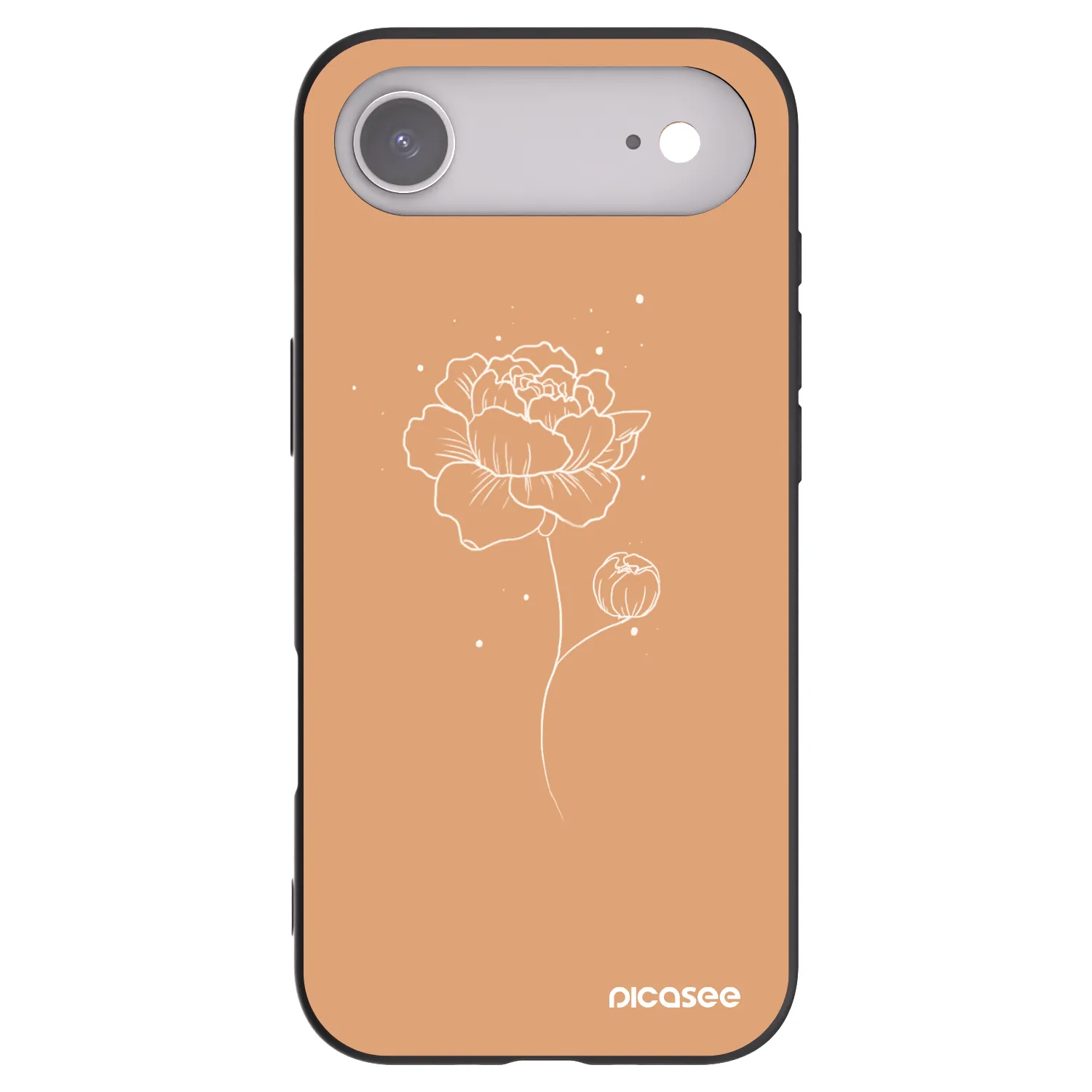 Picasee silikonowe czarne etui na Apple iPhone Air - Peonies
