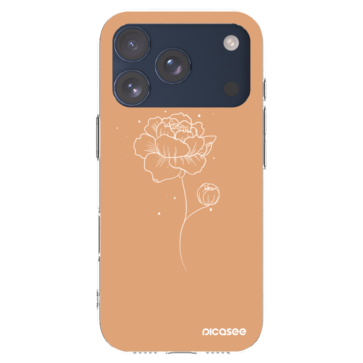 Picasee silikonowe przeźroczyste etui na Apple iPhone 17 Pro - Peonies