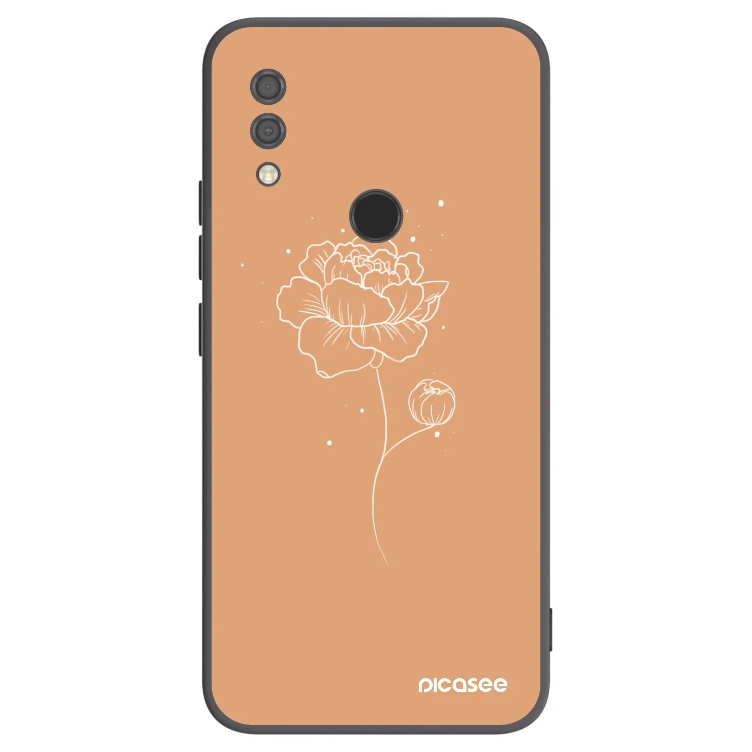 Picasee silikonowe czarne etui na Xiaomi Redmi 7 - Peonies