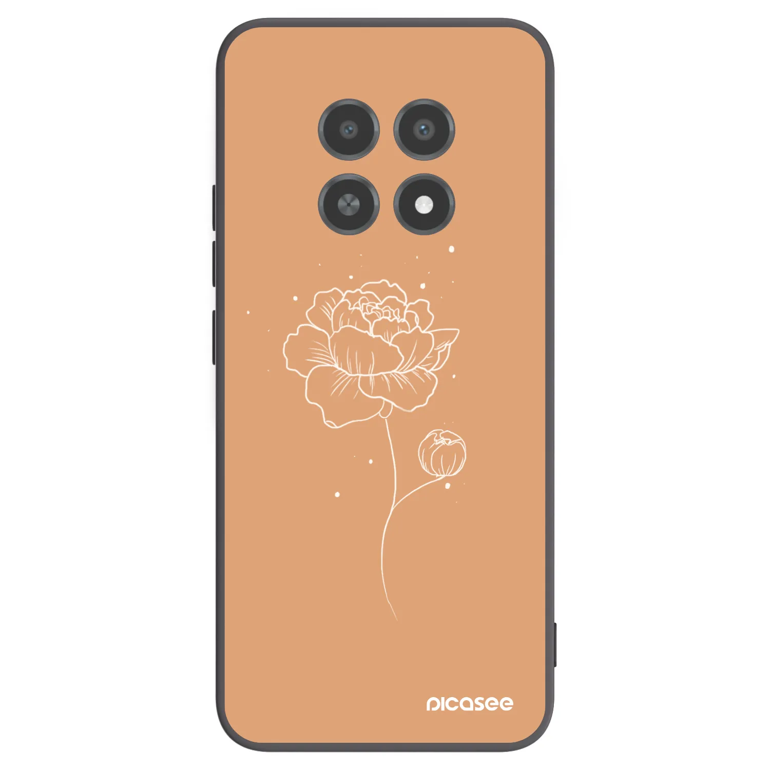 Picasee silikonowe czarne etui na Realme 12X - Peonies