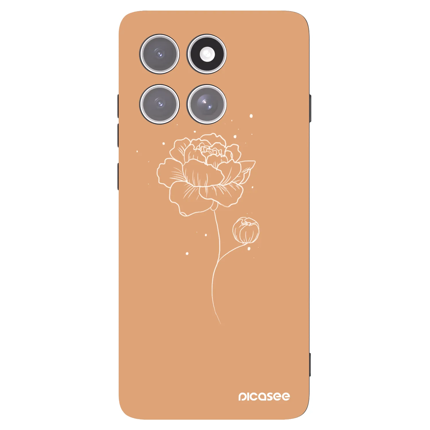 Picasee silikonowe czarne etui na Motorola Edge 60 Pro - Peonies