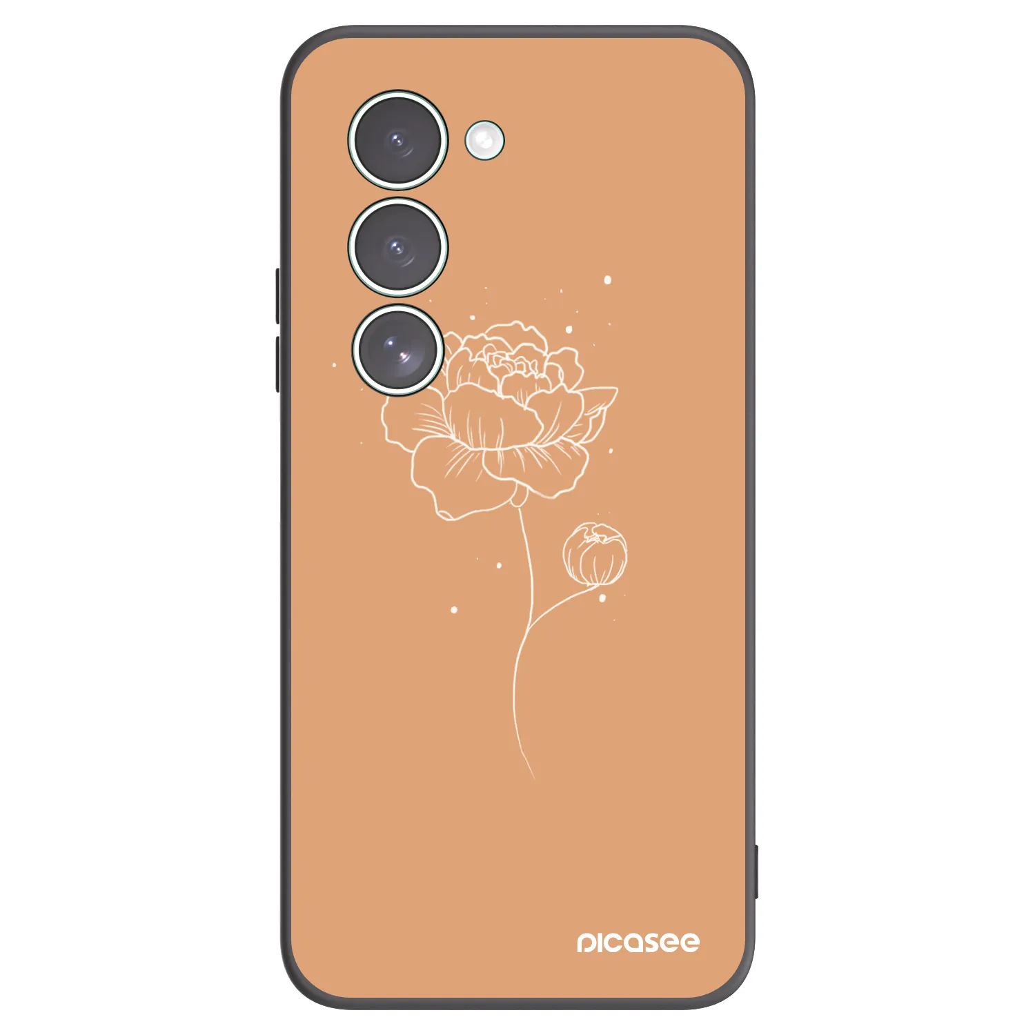 Picasee silikonowe czarne etui na Xiaomi Redmi 15 5G - Peonies