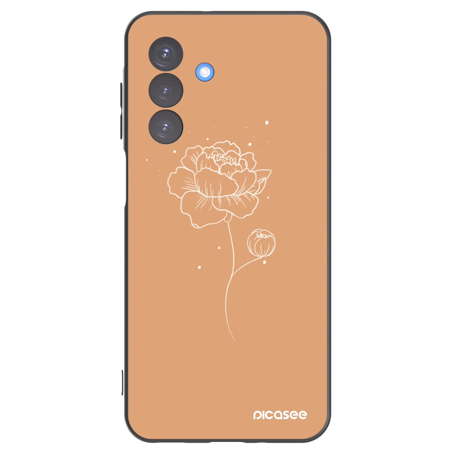 Picasee silikonowe czarne etui na Samsung Galaxy A17 5G - Peonies