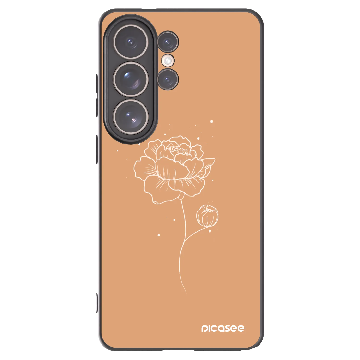 Picasee silikonowe czarne etui na Samsung Galaxy S26 Ultra - Peonies