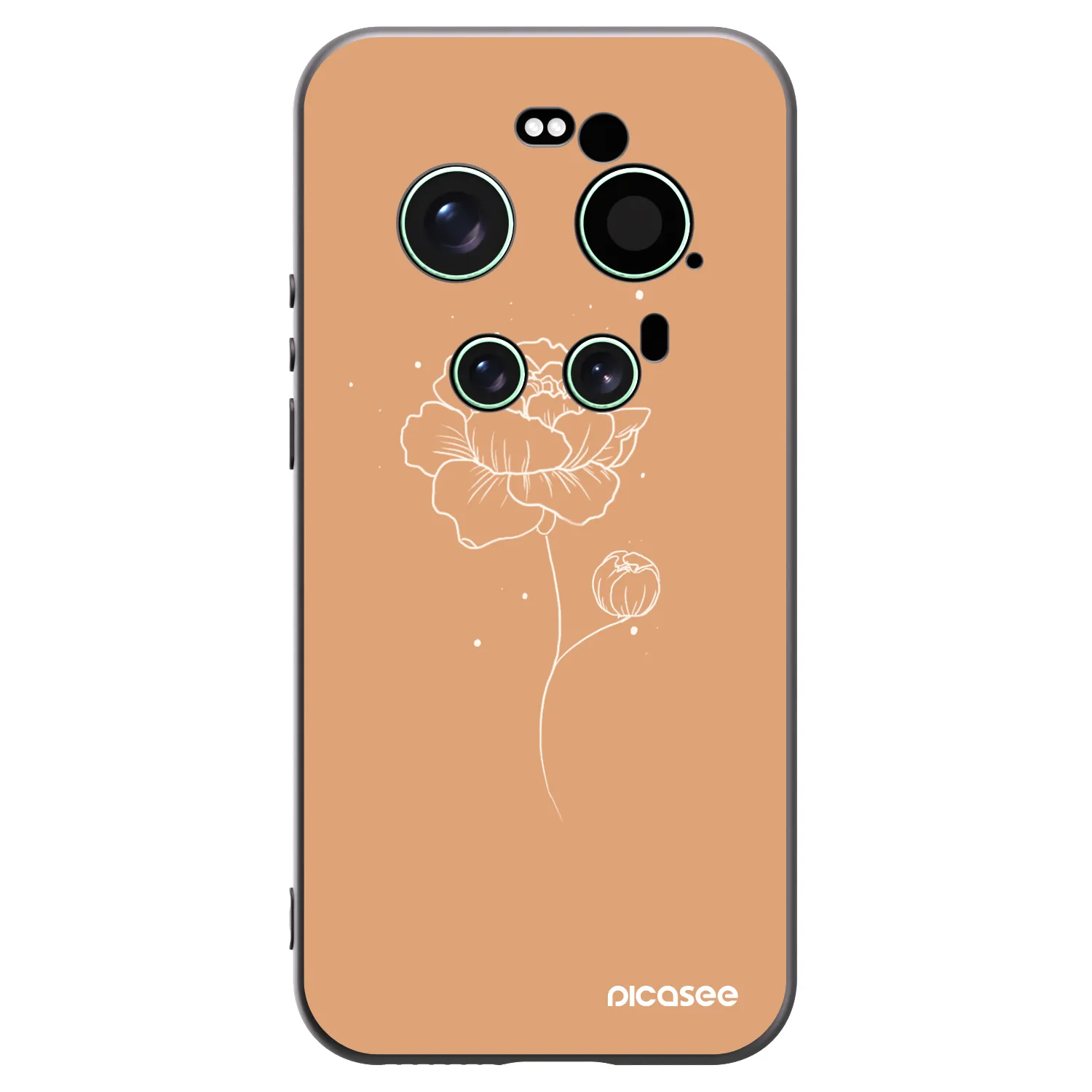 Picasee silikonowe czarne etui na Xiaomi 17 Ultra - Peonies